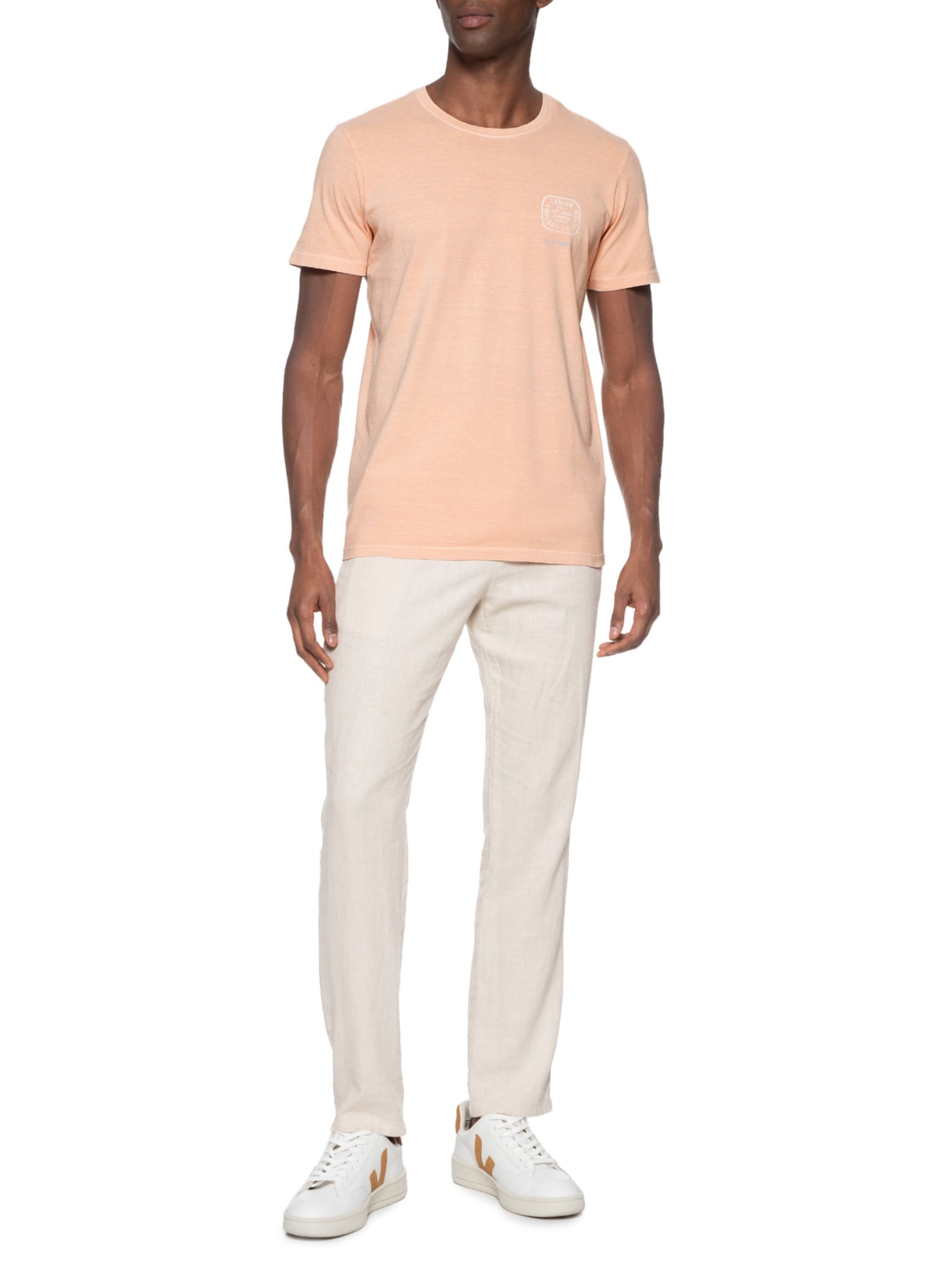 Camiseta Masculina Silkada Leblon Laranja Pineapple