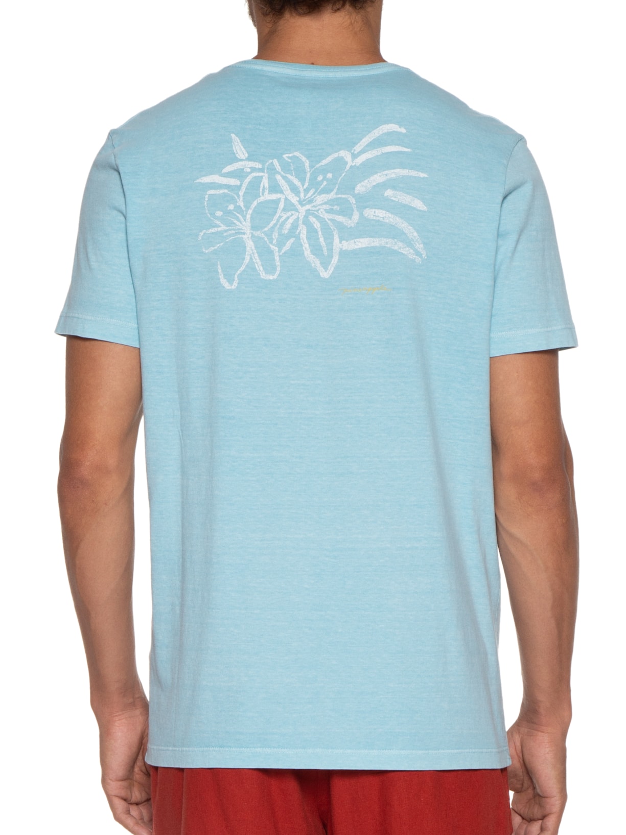 Camiseta Masculina Silkada Lírios Azul Pineapple