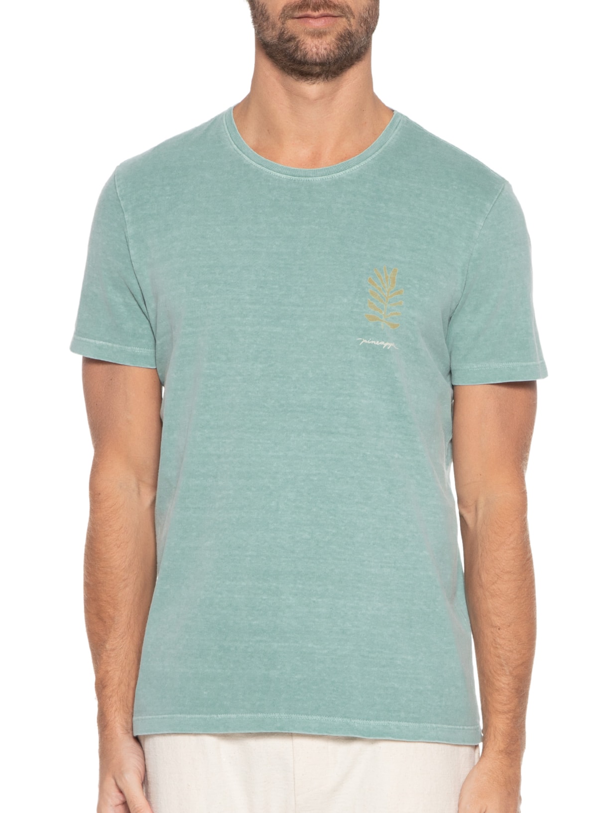 Camiseta Masculina Silkada Malhão Folha Verde Pineapple