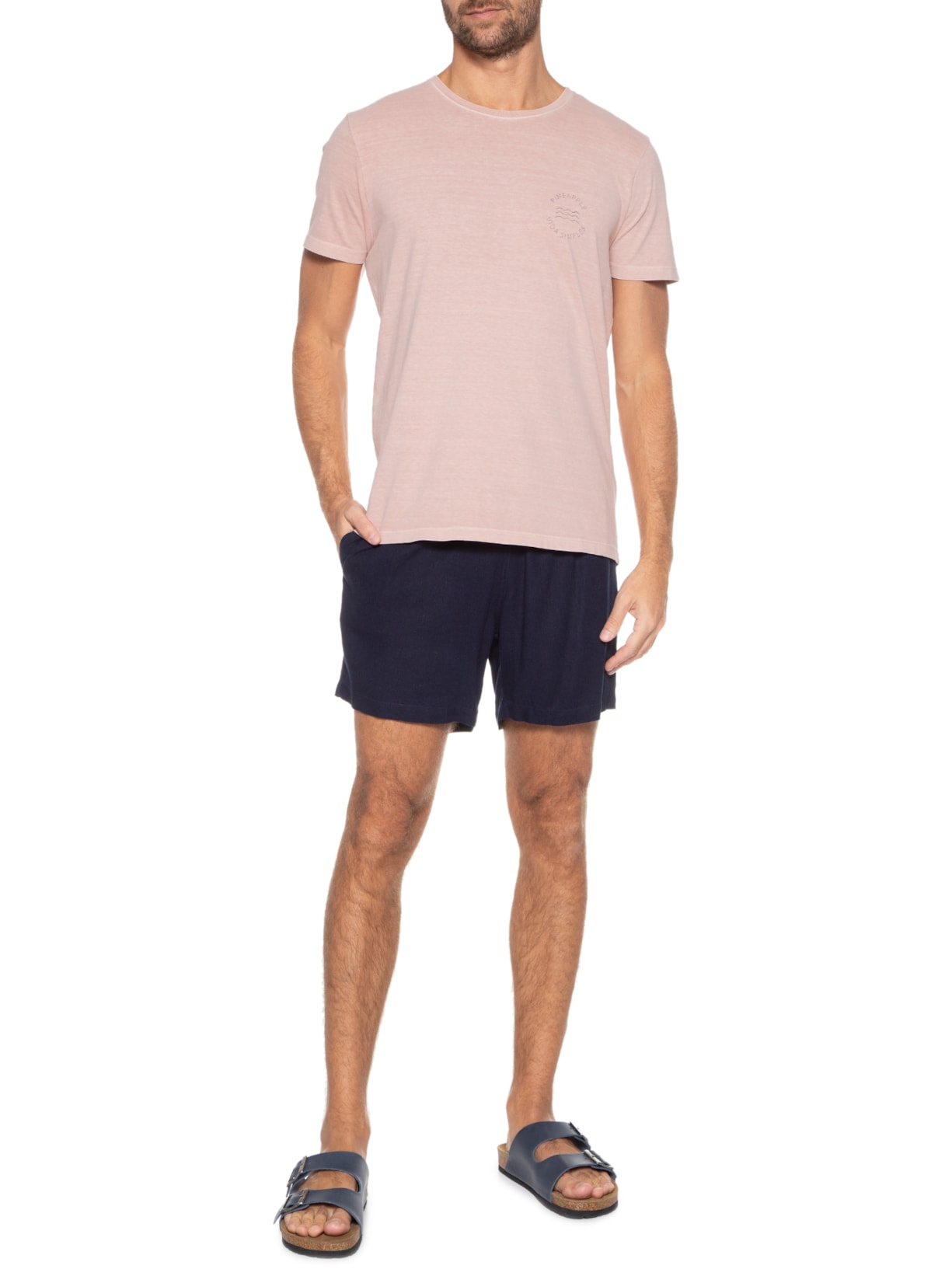 Camiseta Masculina Silkada Malhão Vida Simples Rosa Pineapple