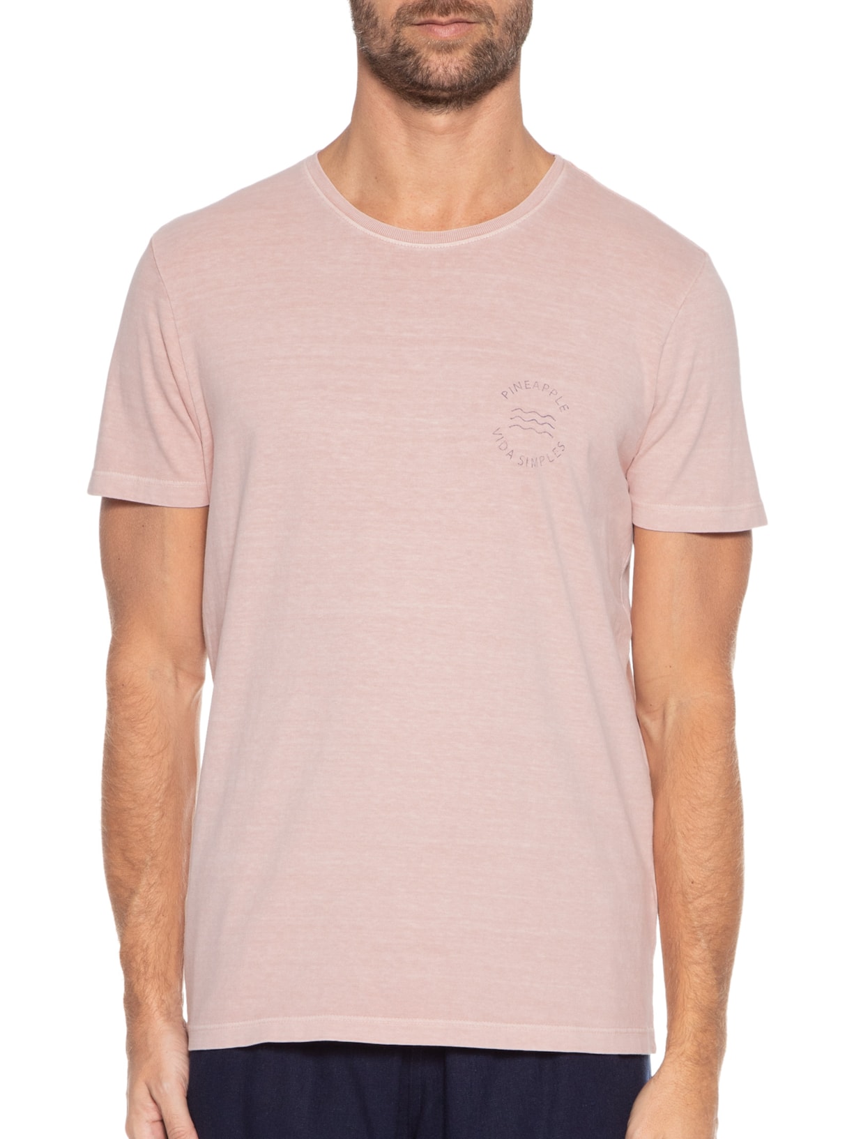 Camiseta Masculina Silkada Malhão Vida Simples Rosa Pineapple