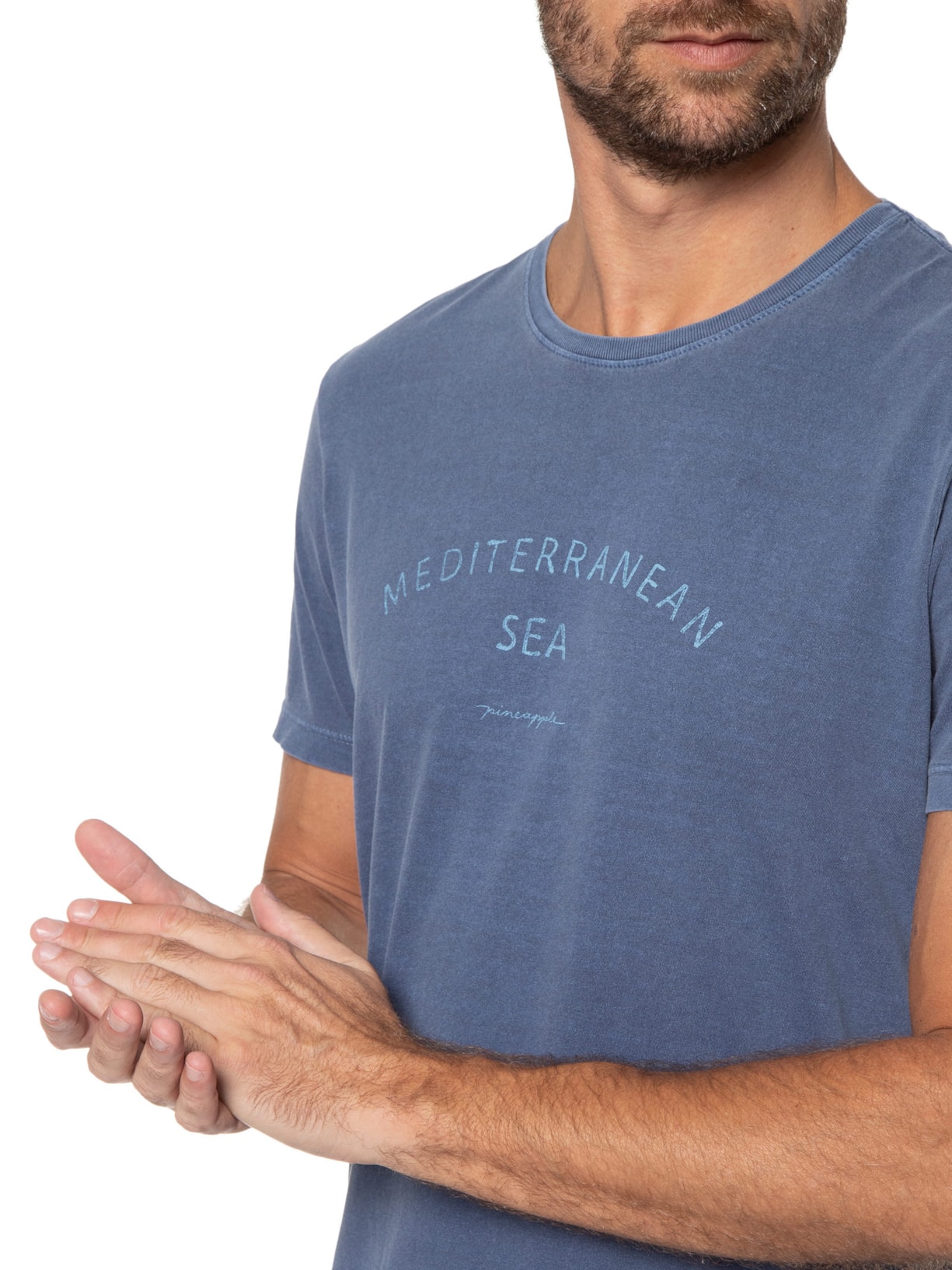 Camiseta Masculina Silkada Mediterranean Azul Pineapple