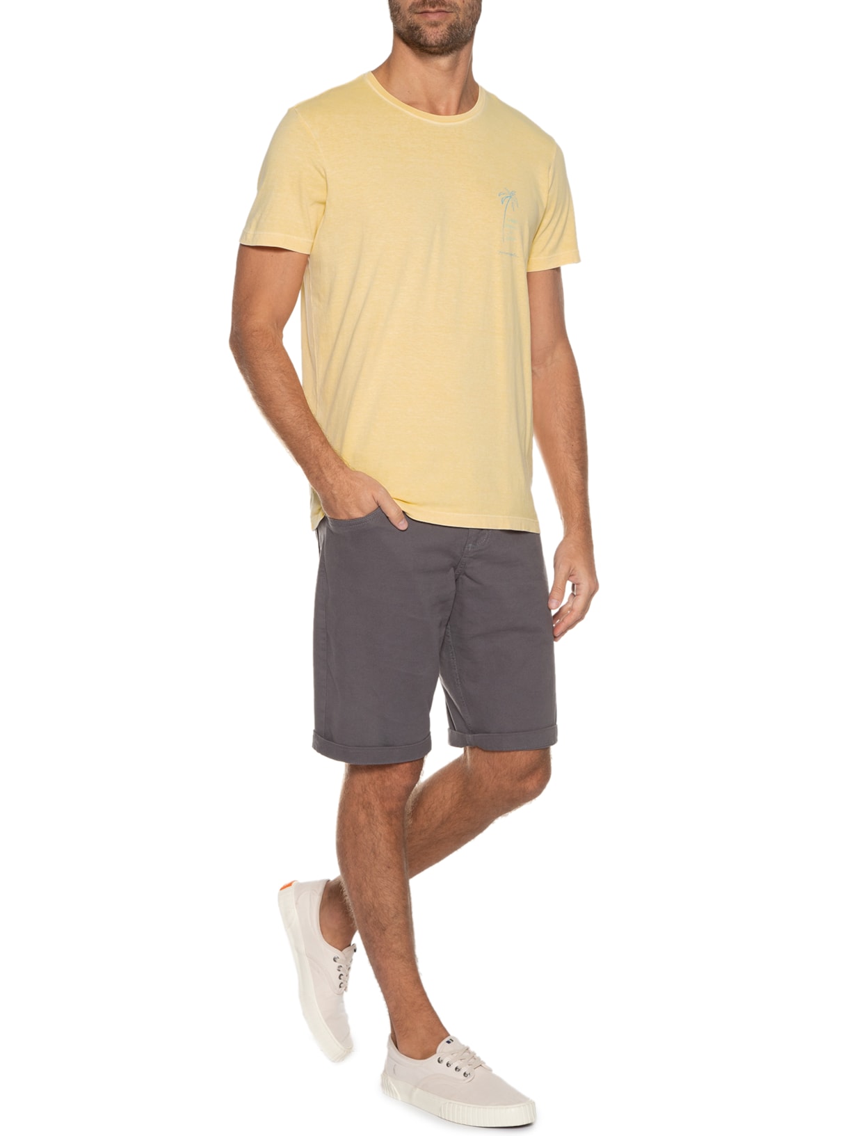 Camiseta Masculina Silkada Memories Amarelo Pineapple