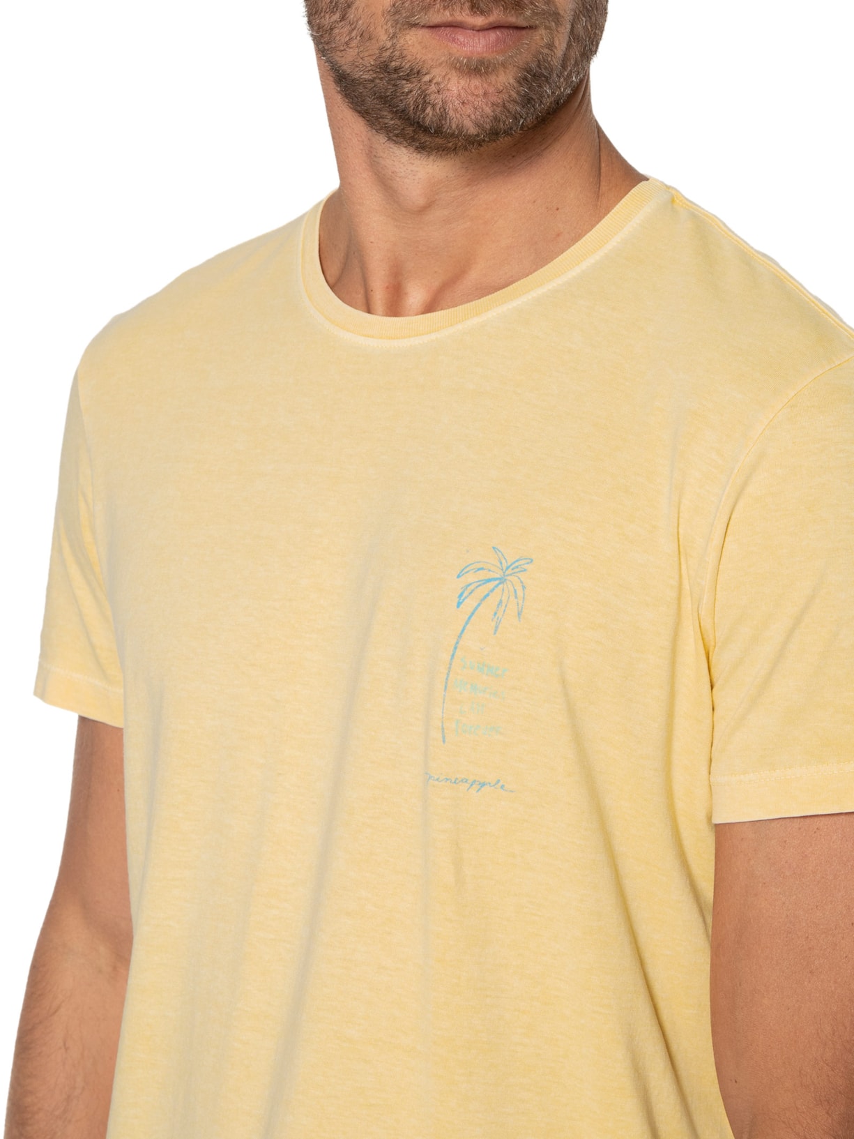Camiseta Masculina Silkada Memories Amarelo Pineapple