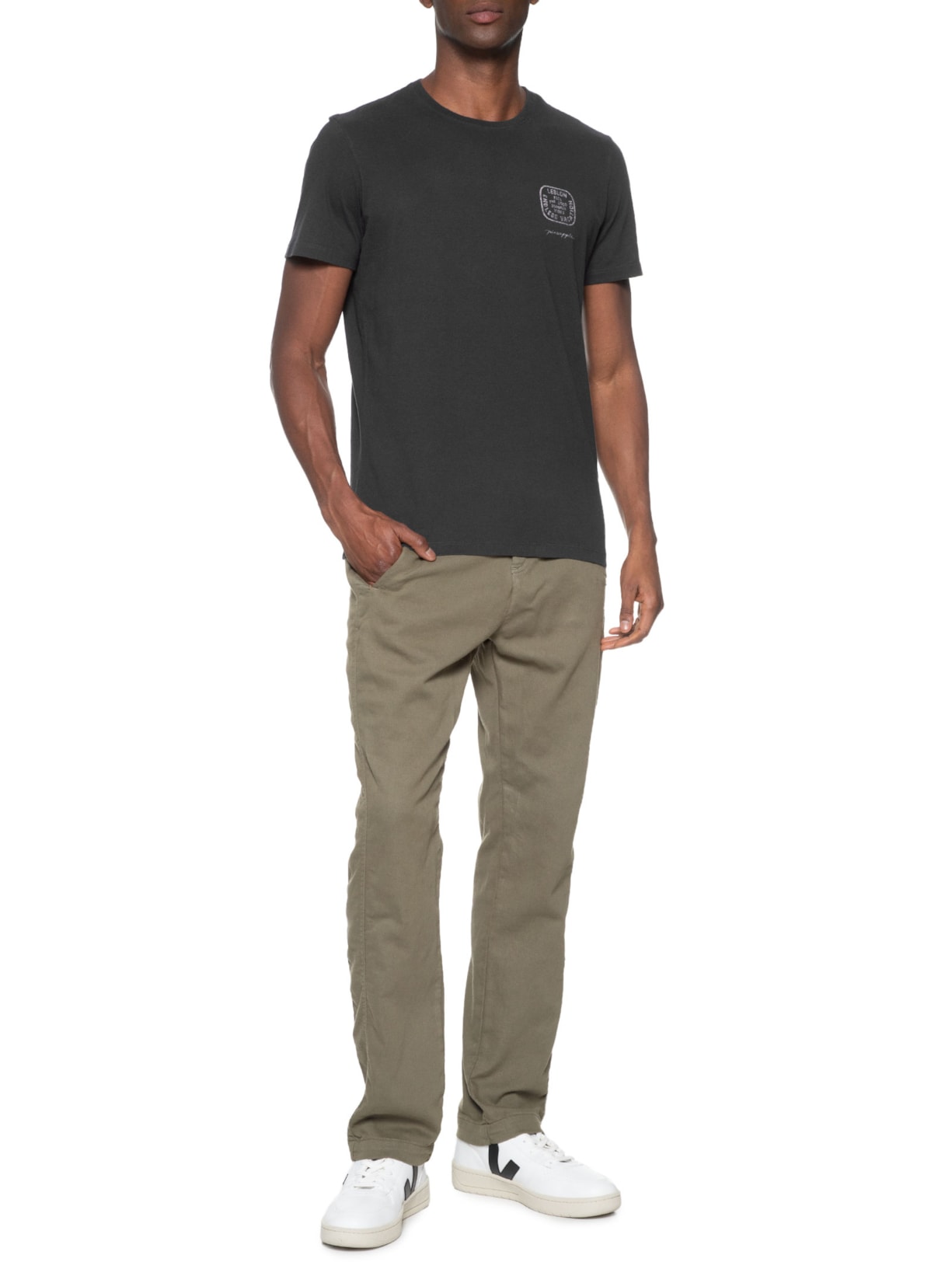 Camiseta Masculina Silkada Minimal Leblon Preto Pineapple