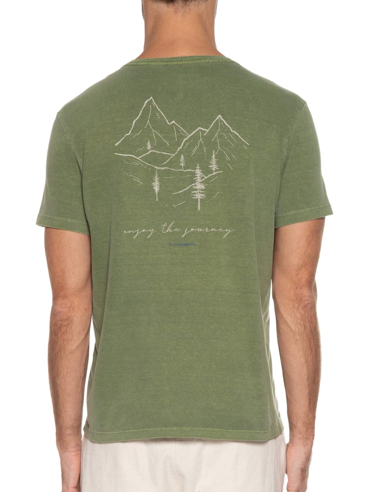 Camiseta Masculina Silkada Montanhas Verde Pineapple