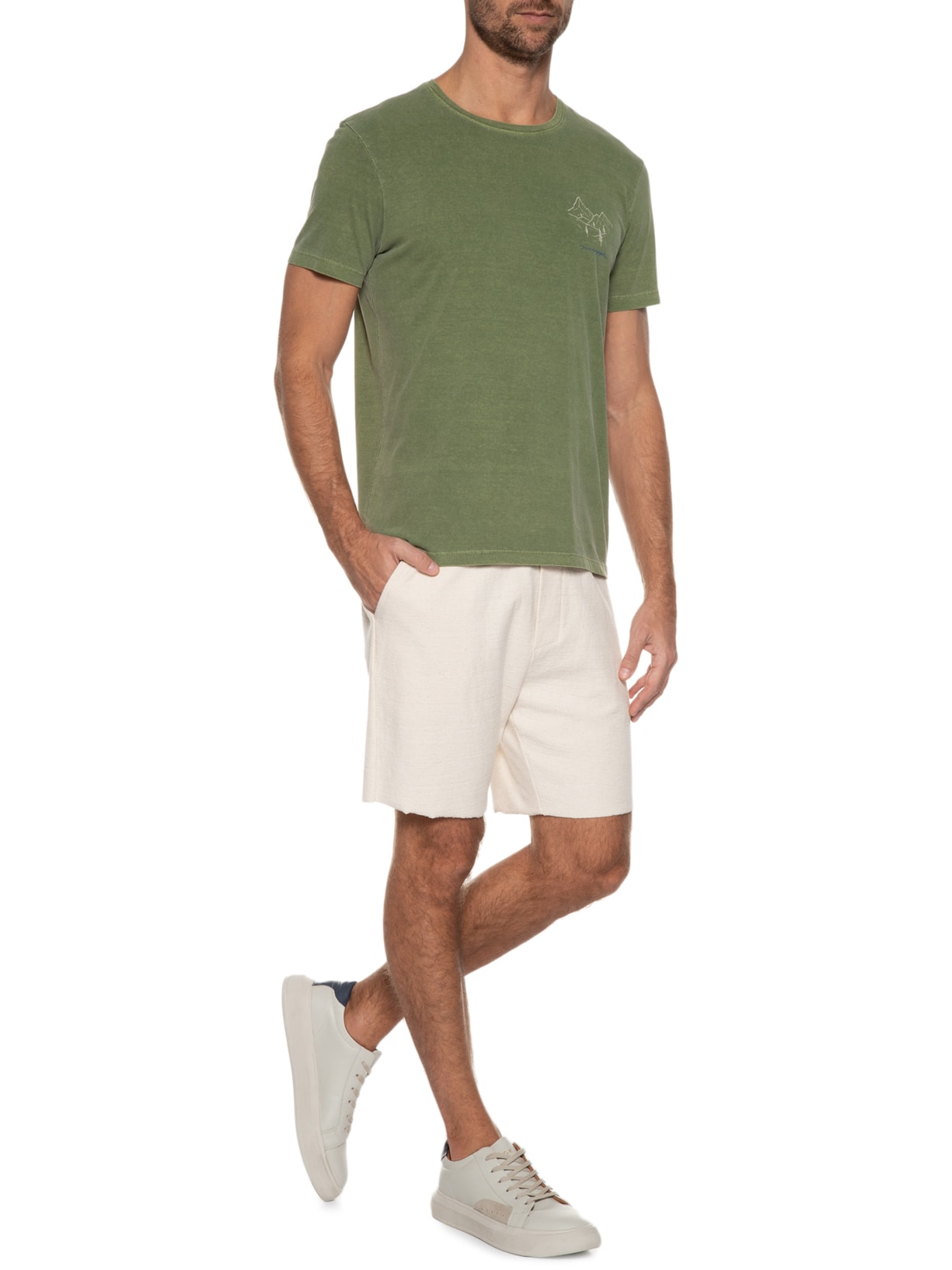 Camiseta Masculina Silkada Montanhas Verde Pineapple