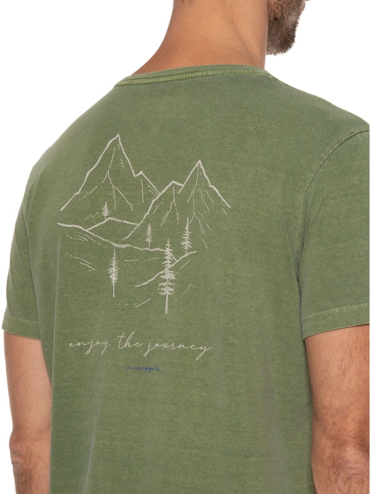 Camiseta Masculina Silkada Montanhas Verde Pineapple