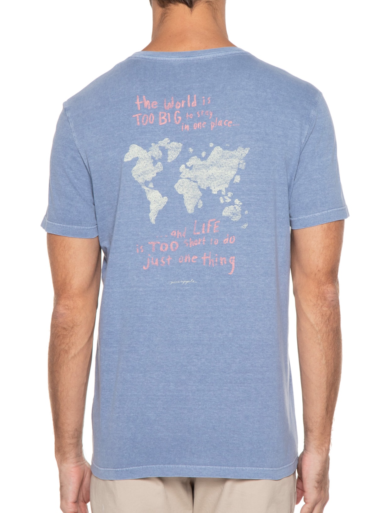 Camiseta Masculina Silkada Mundo Azul Pineapple