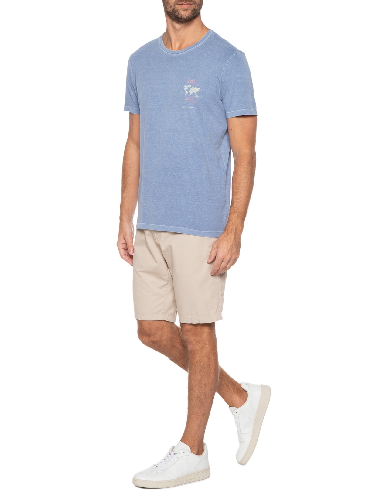 Camiseta Masculina Silkada Mundo Azul Pineapple