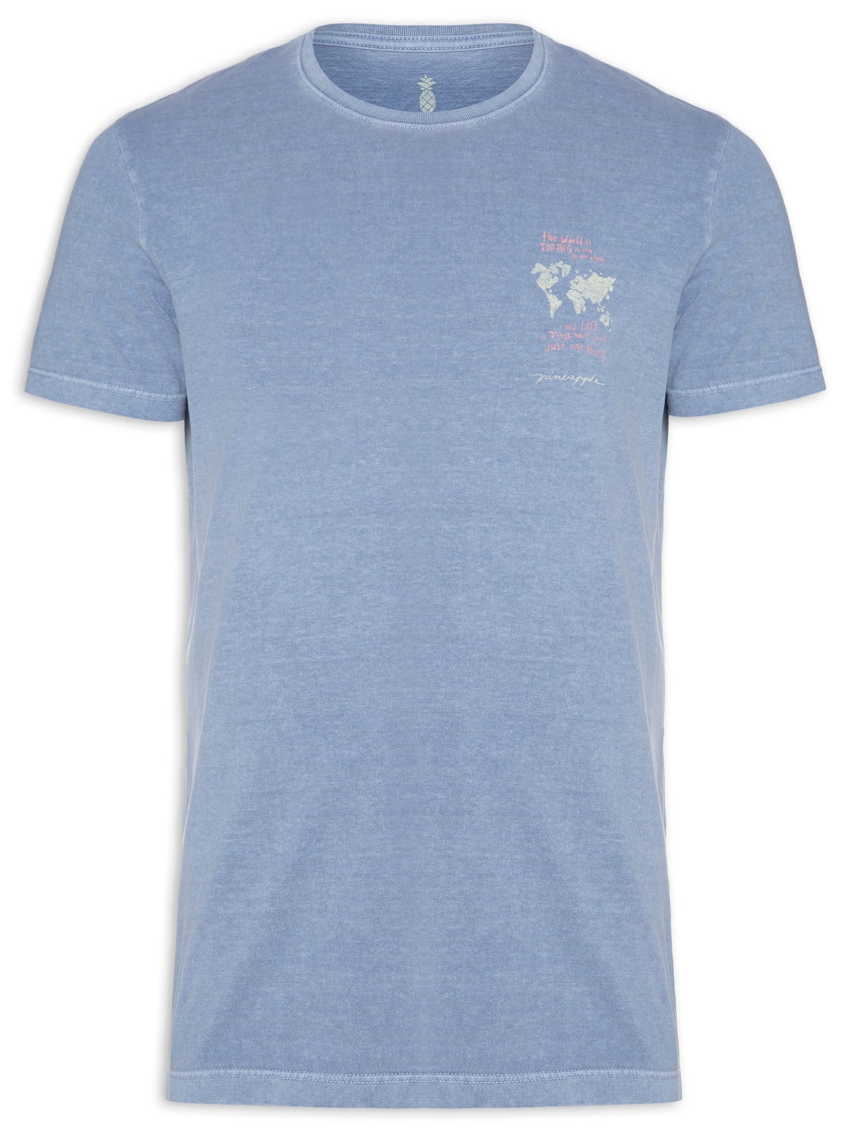 Camiseta Masculina Silkada Mundo Azul Pineapple