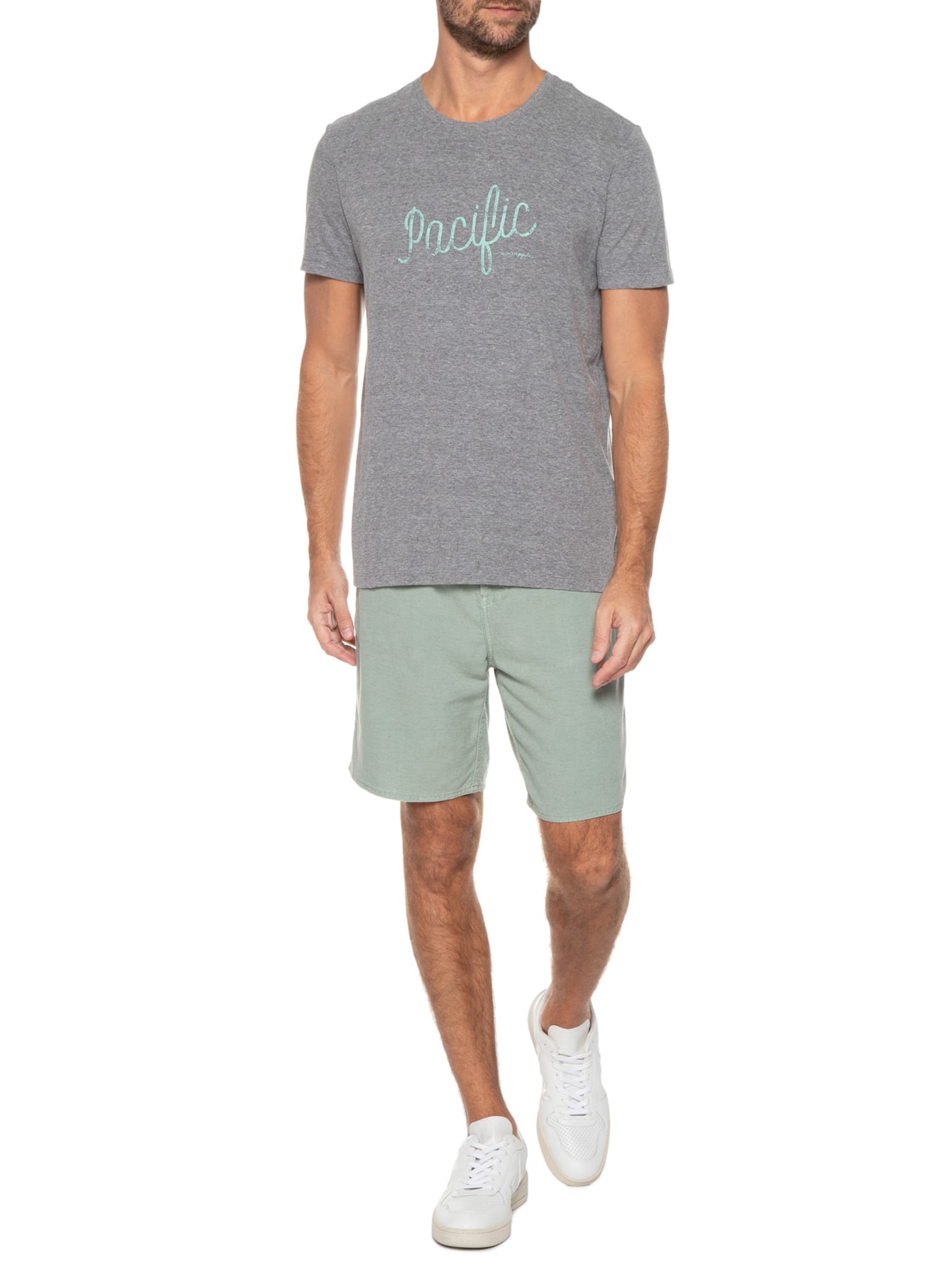 Camiseta Masculina Silkada Pacific Cinza Pineapple