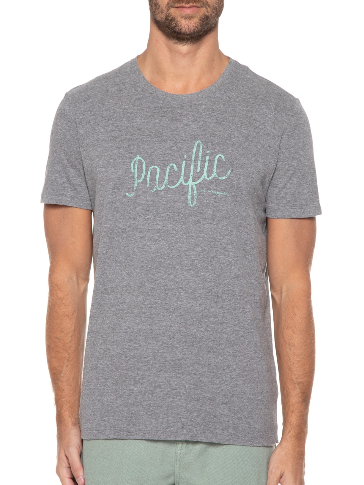 Camiseta Masculina Silkada Pacific Cinza Pineapple