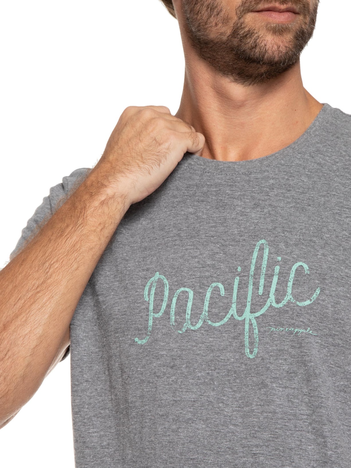 Camiseta Masculina Silkada Pacific Cinza Pineapple