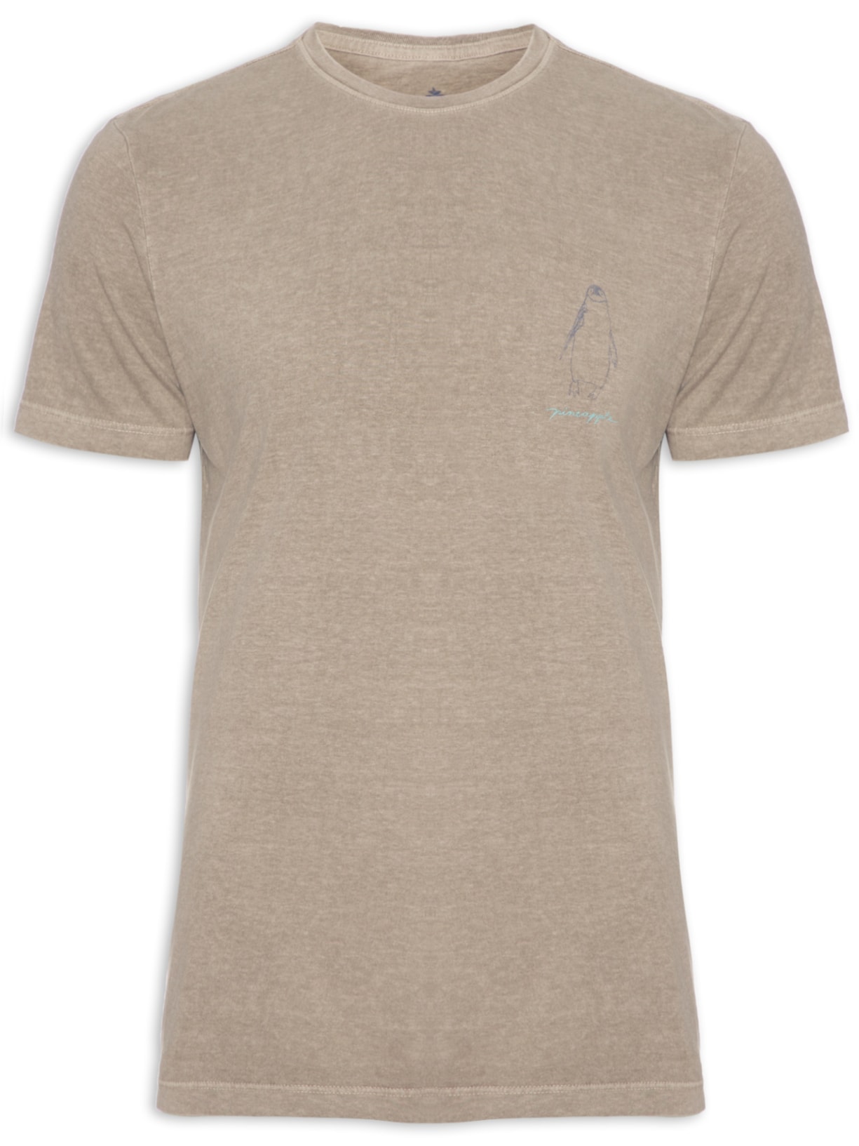 Camiseta Masculina Silkada Pinguins Bege Pineapple