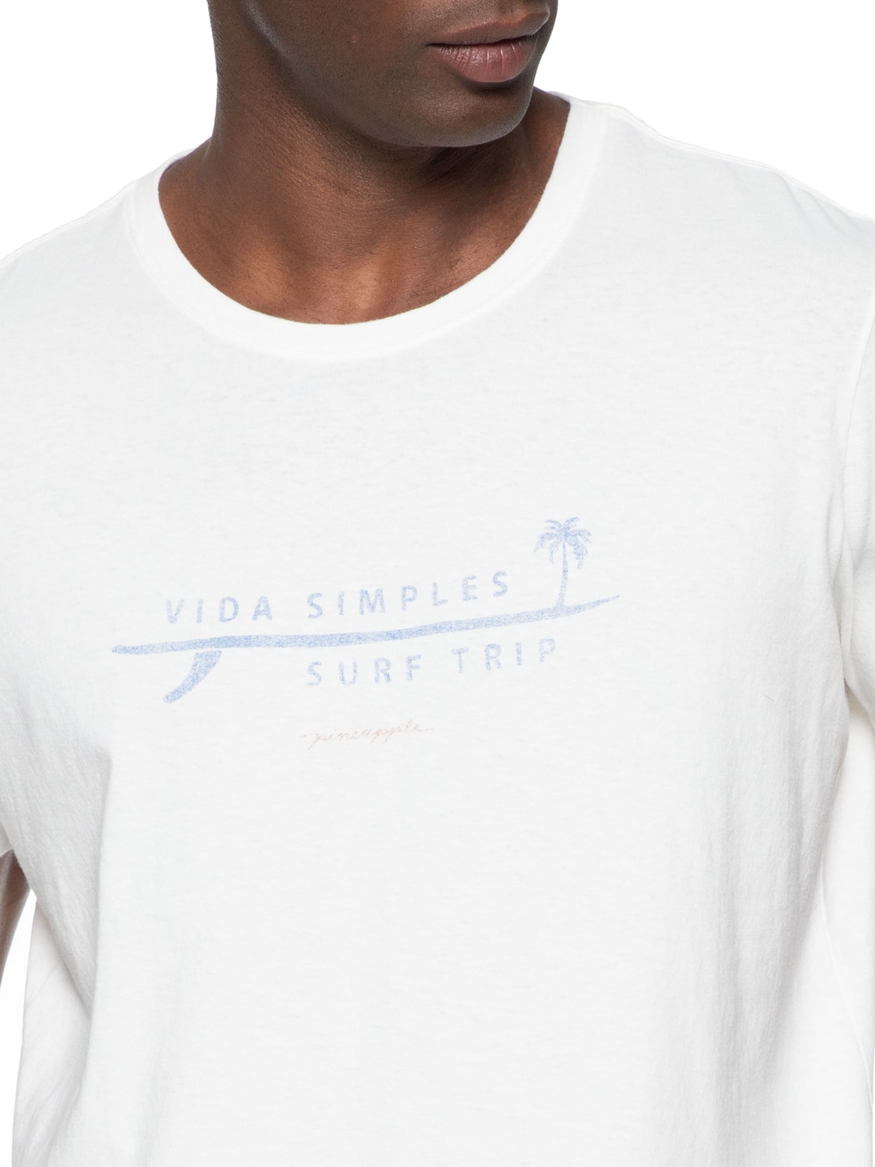 Camiseta Masculina Silkada Prancha Off White Pineapple