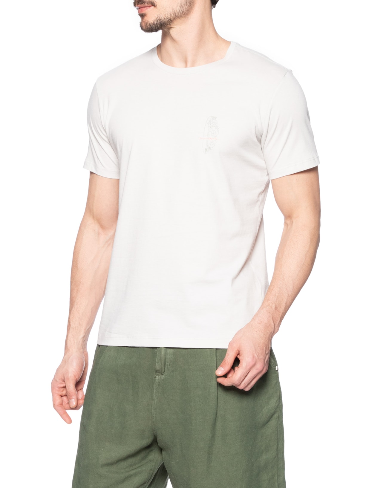 Camiseta Masculina Silkada Pranchão Cinza Pineapple