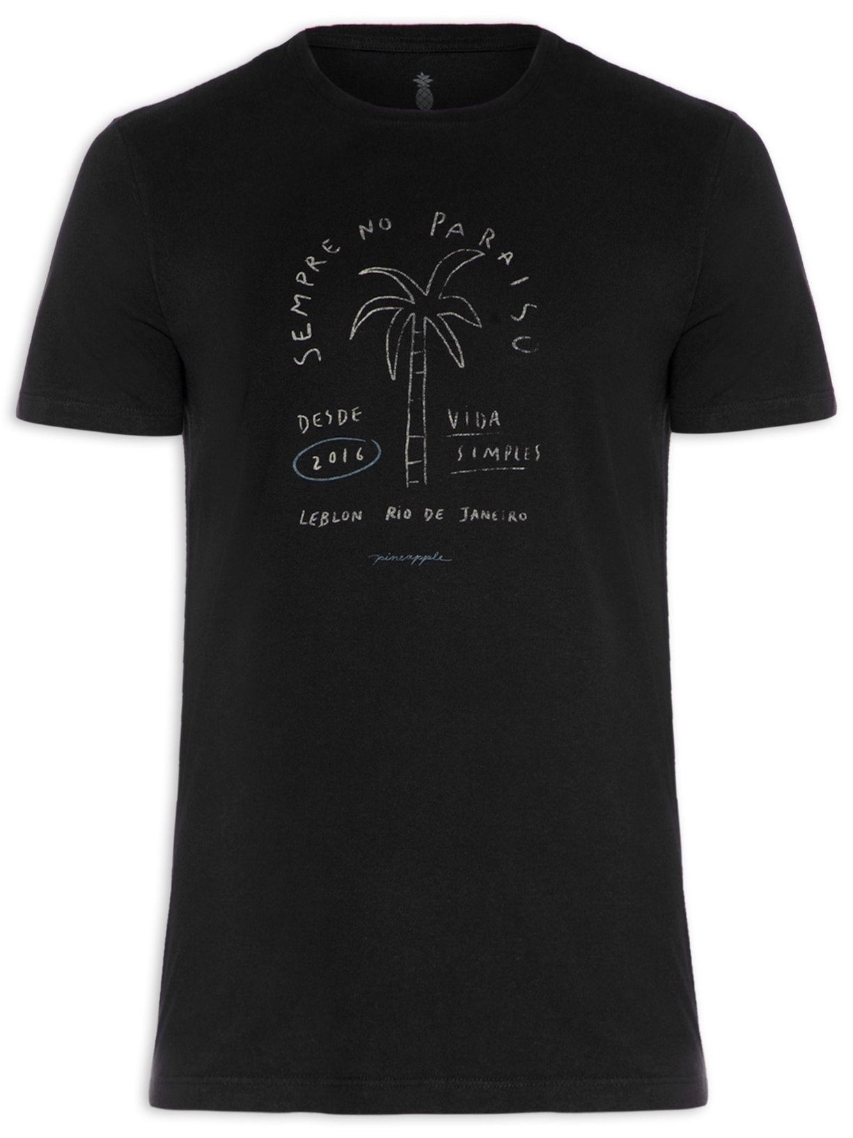 Camiseta Masculina Silkada Sempre No Paraíso - Preto