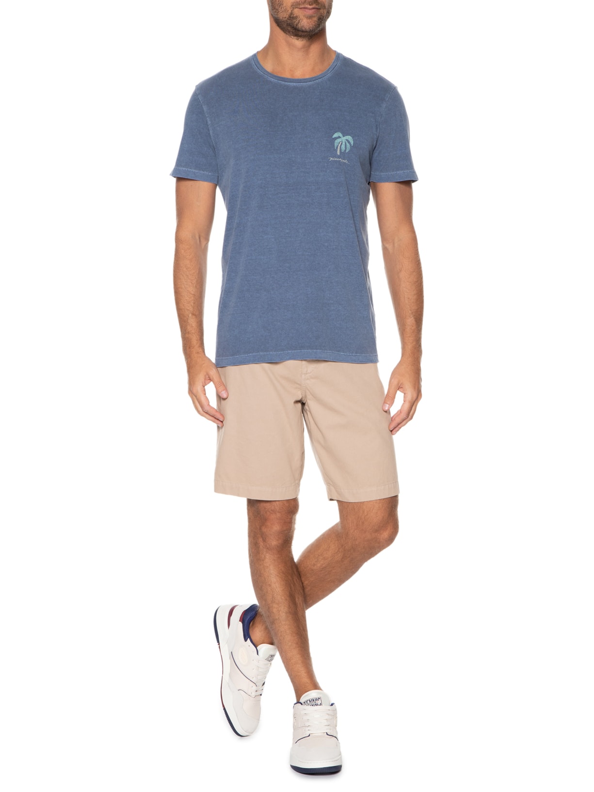 Camiseta Masculina Silkada Sombrero Azul Pineapple