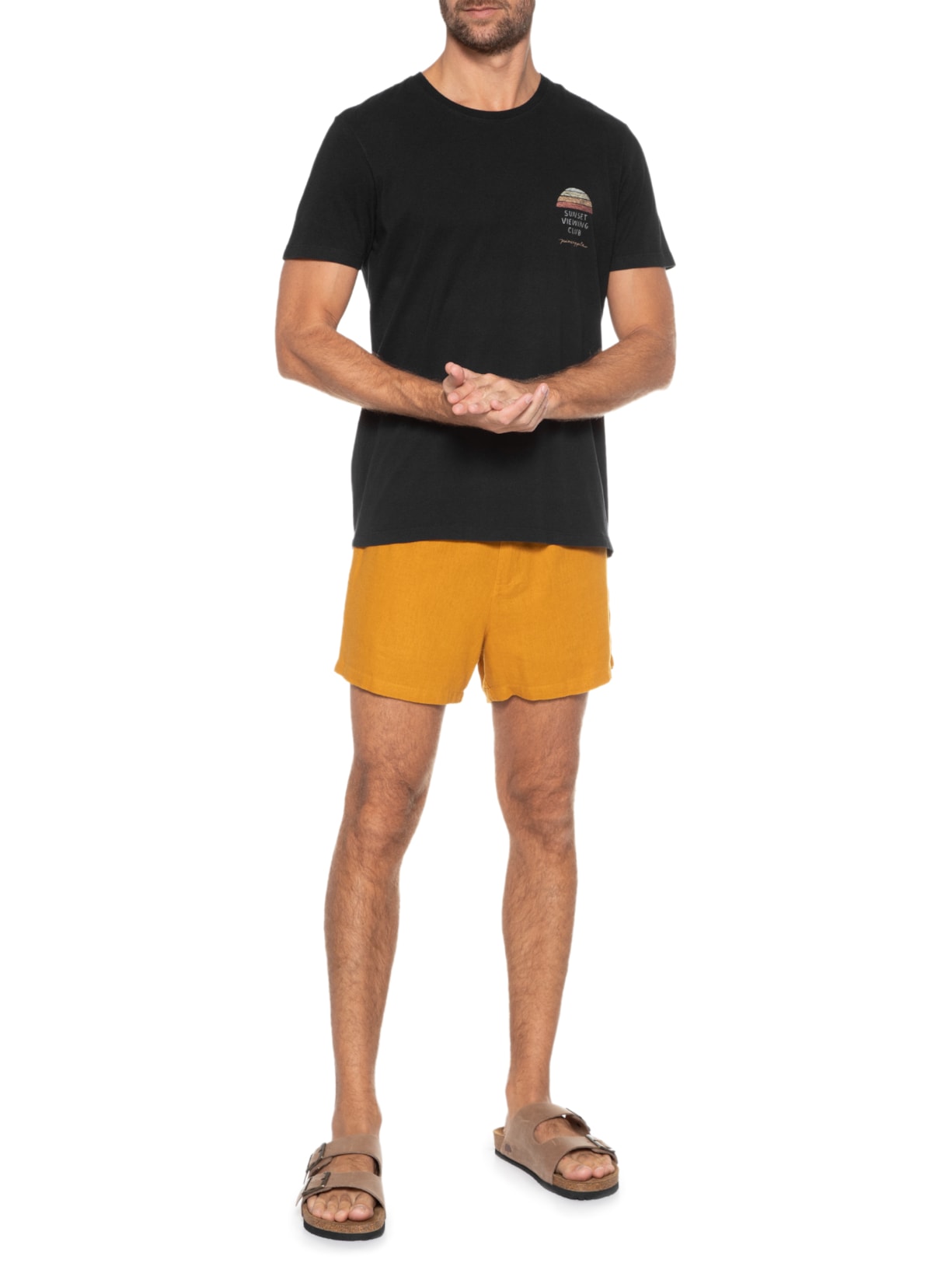 Camiseta Masculina Silkada Sunset Minimal Preto Pineapple