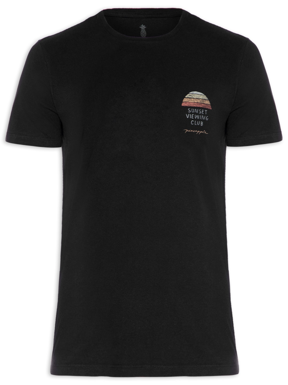 Camiseta Masculina Silkada Sunset Minimal Preto Pineapple