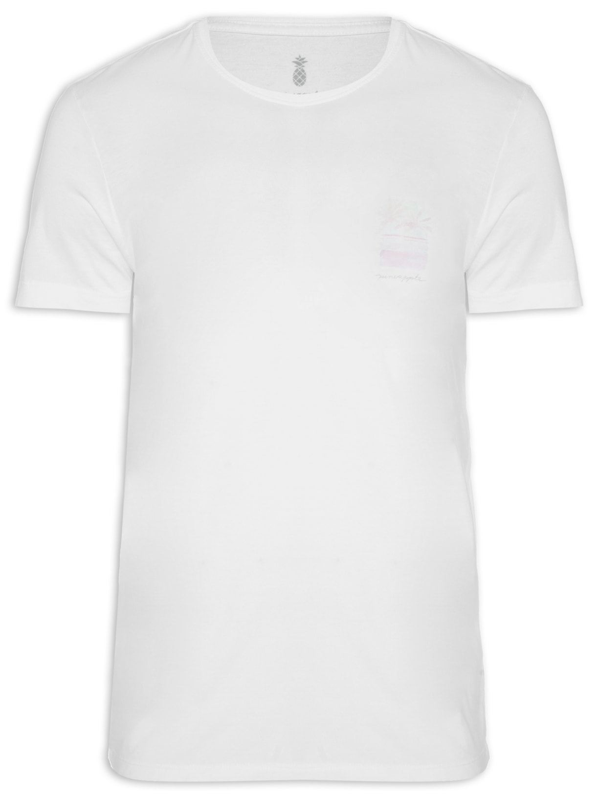 Camiseta Masculina Silkada Sunset Palm - Branco