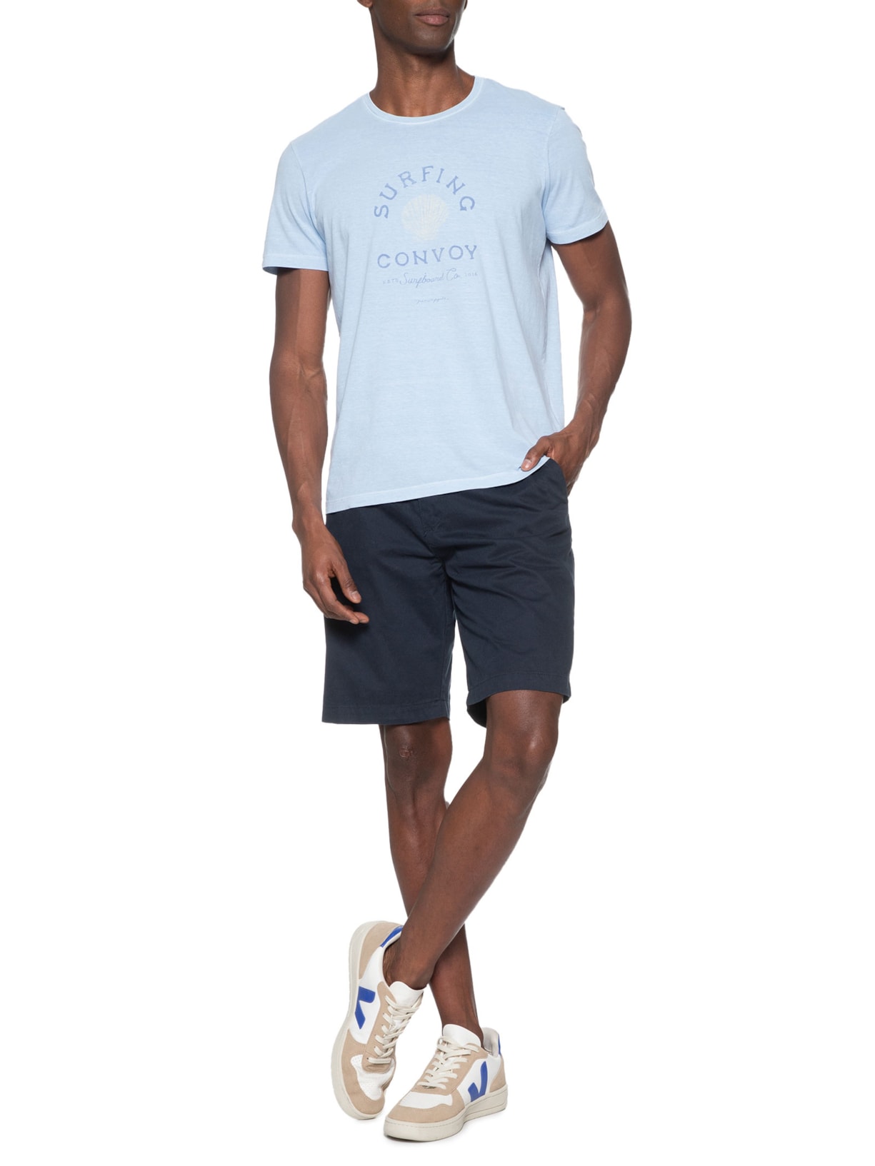 Camiseta Masculina Silkada Surf Convoy Azul Pineapple