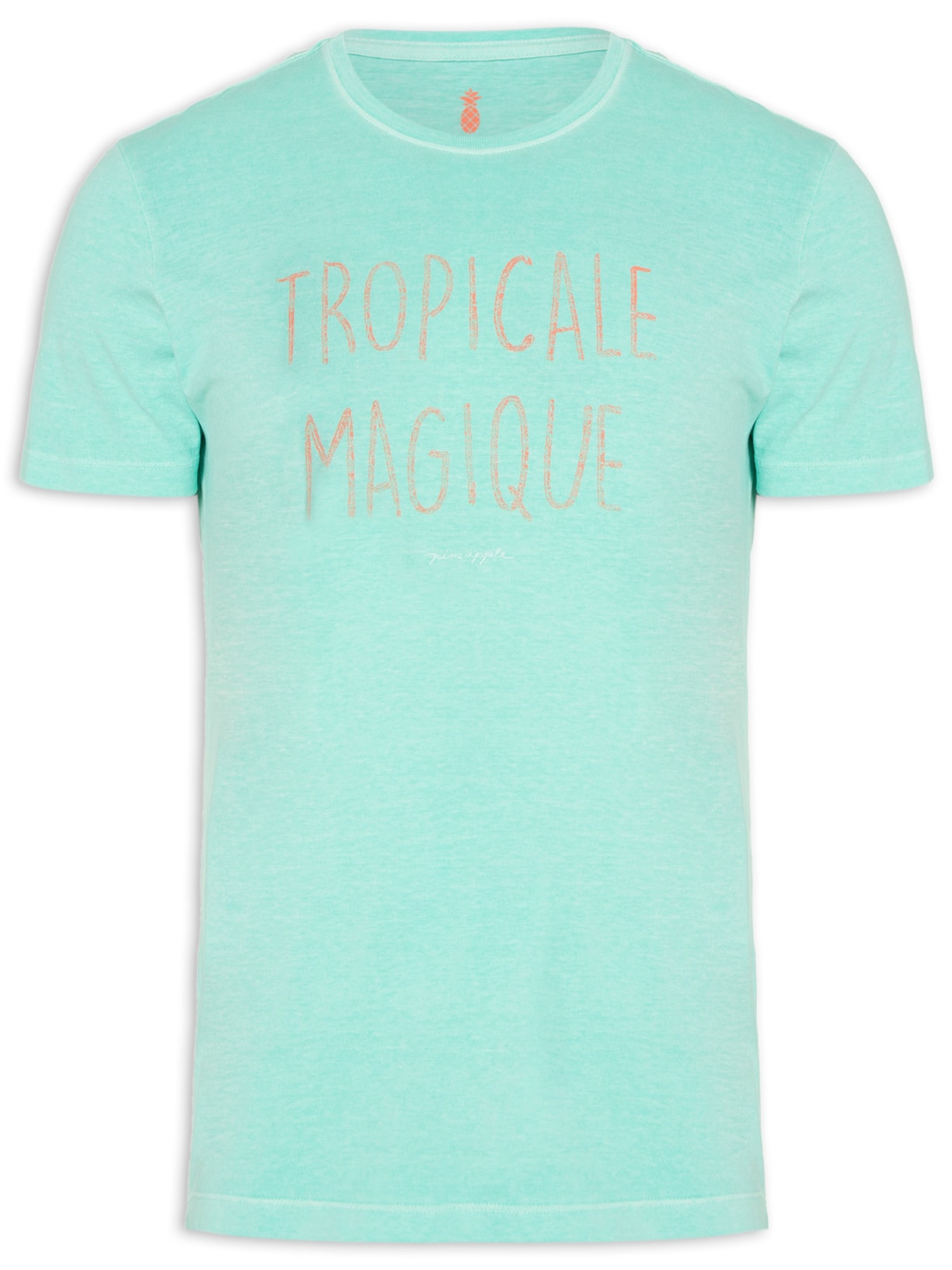 Camiseta Masculina Silkada Tropicale Magique Azul Pineapple