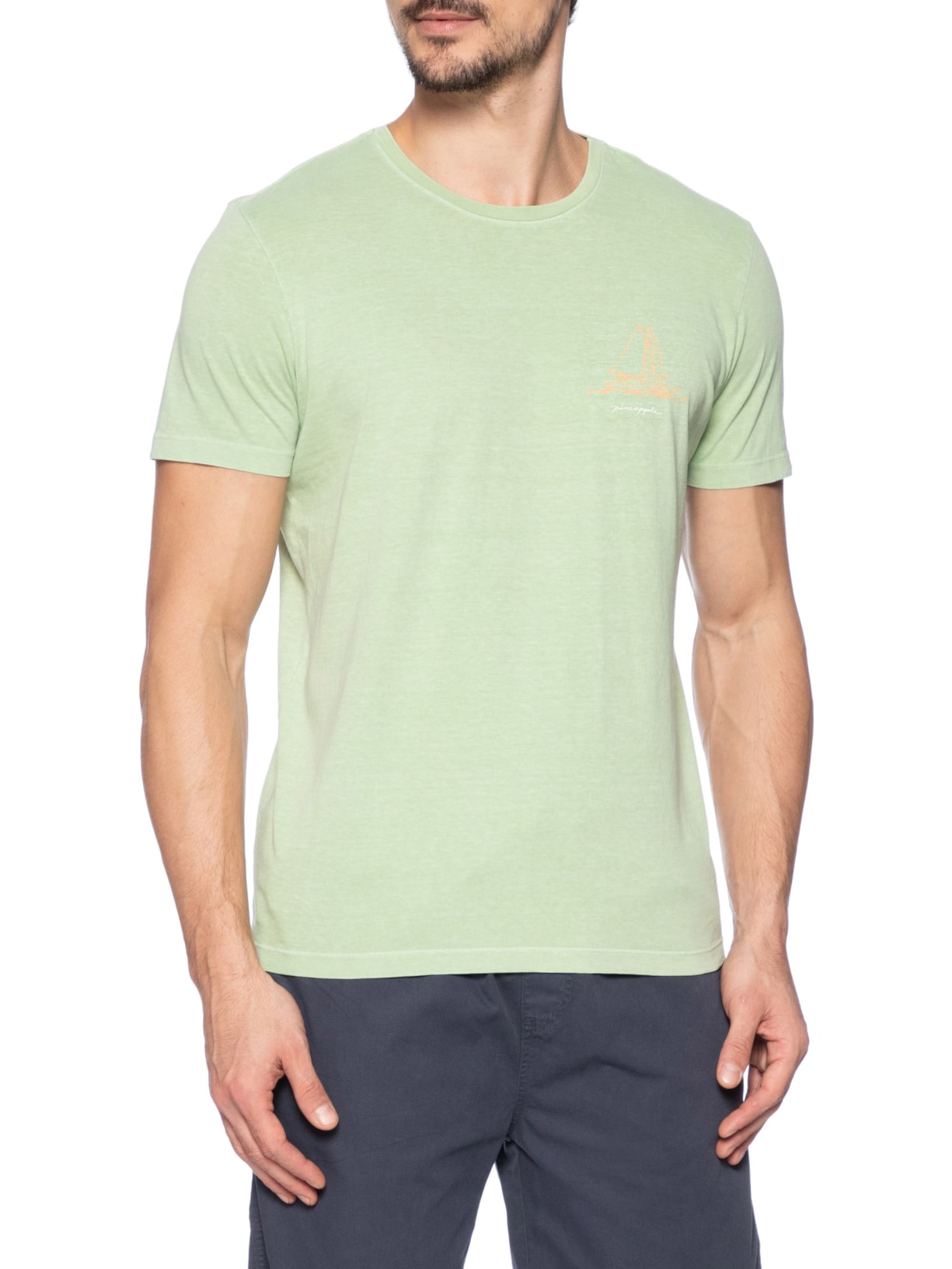 Camiseta Masculina Silkada Veleiro Verde Pineapple