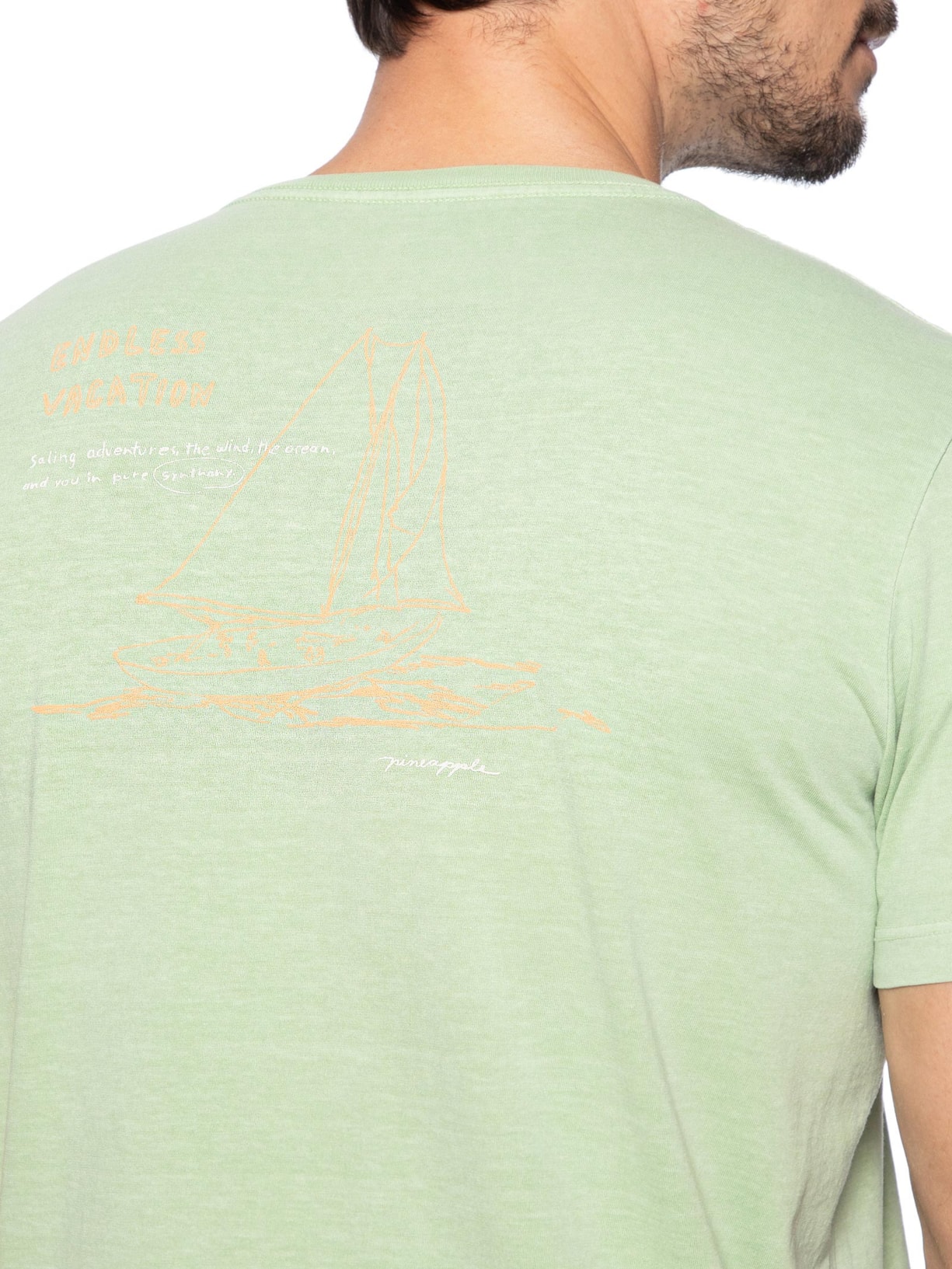 Camiseta Masculina Silkada Veleiro Verde Pineapple