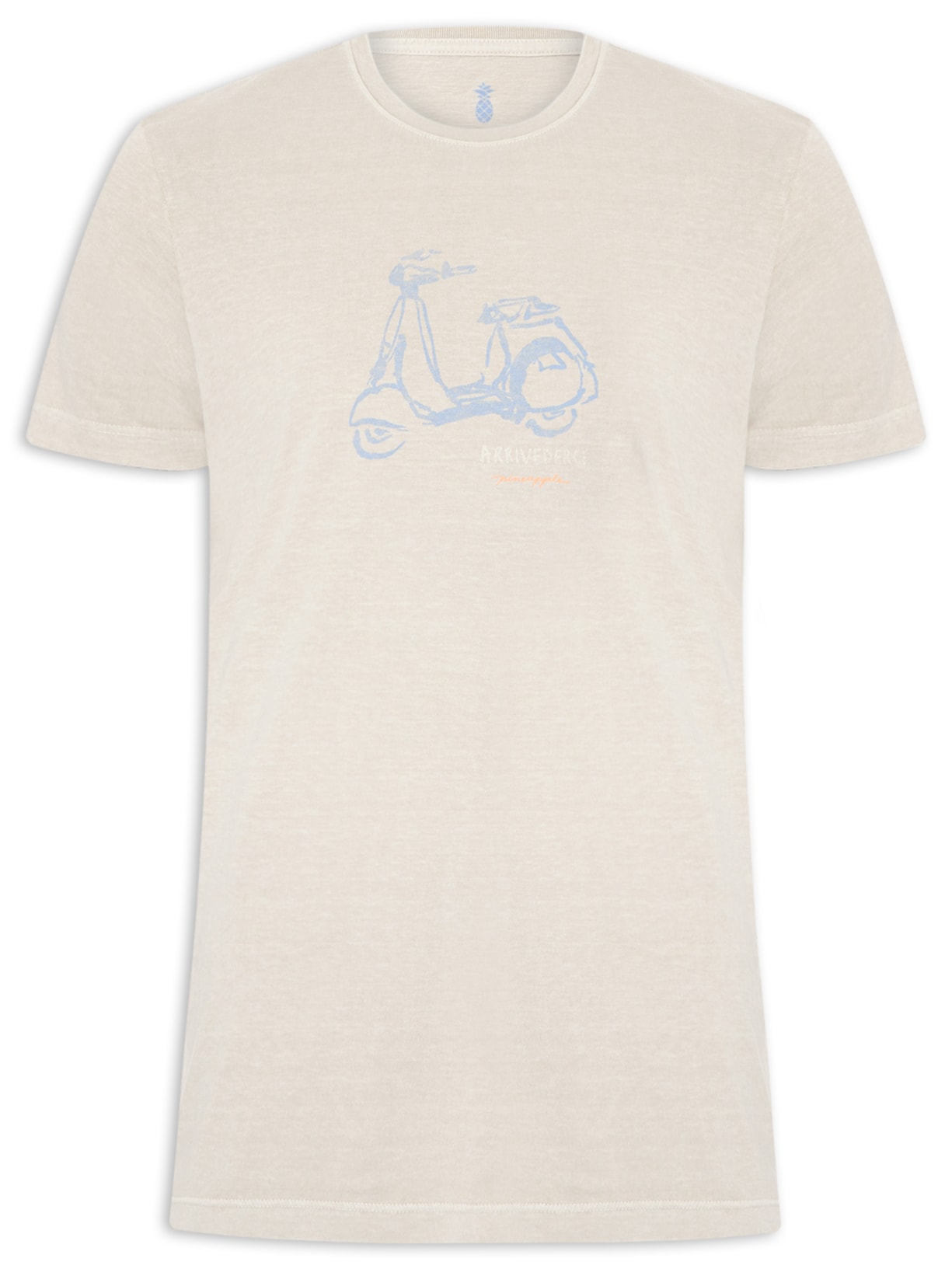 Camiseta Masculina Silkada Vespa Bege Pineapple