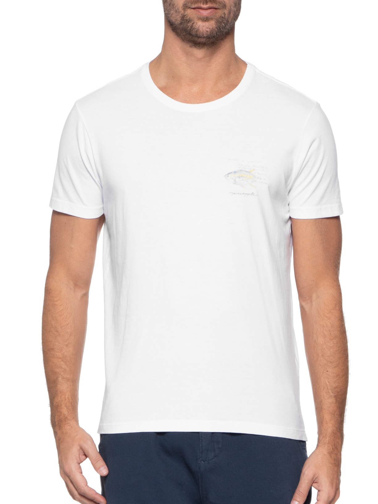 Camiseta Masculina Silkada Yellowfin Branco Pineapple