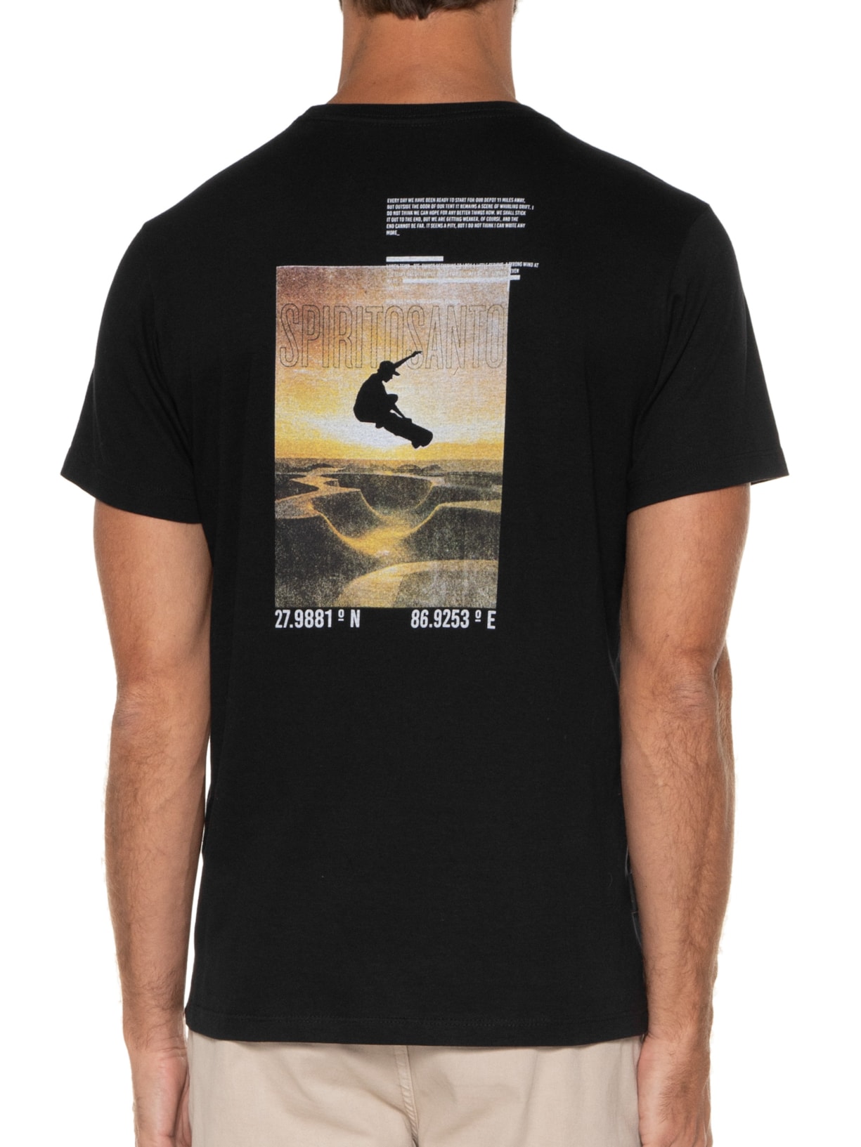 Camiseta Masculina Sk8 Flying Preto Spirito Santo