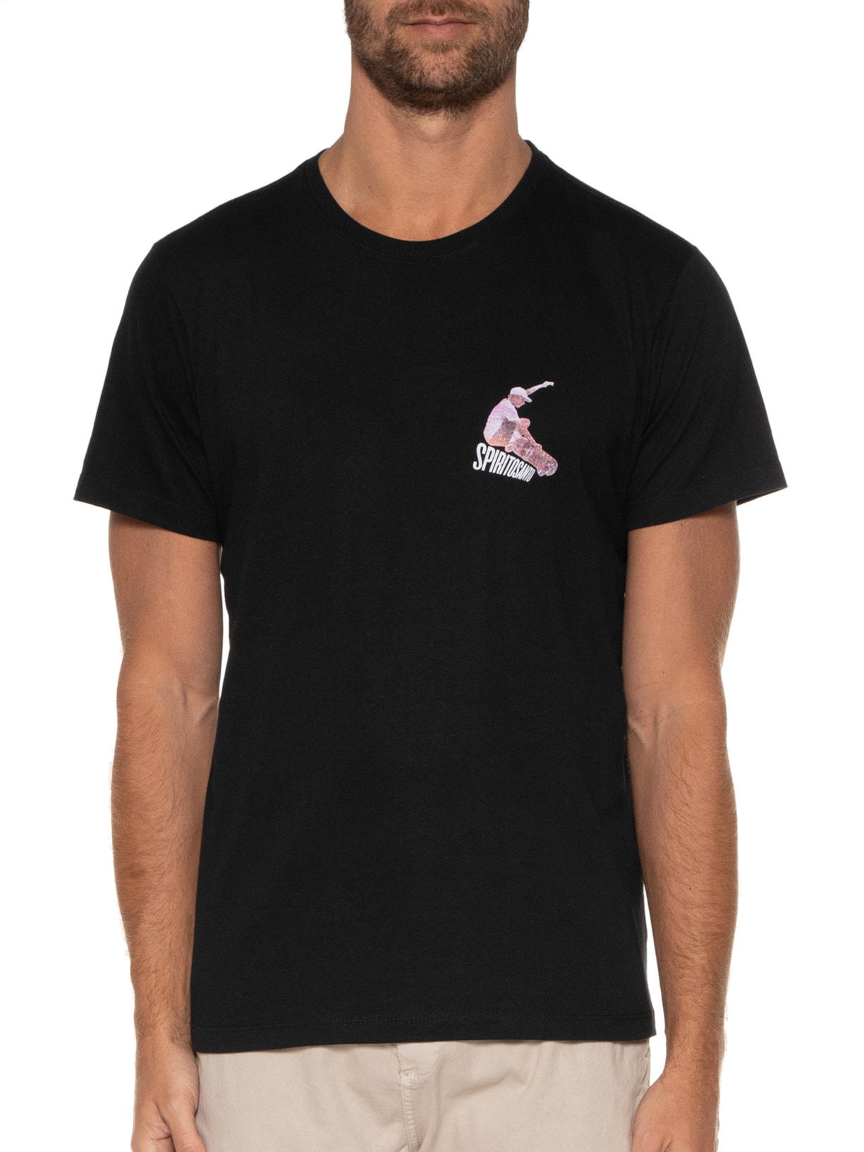 Camiseta Masculina Sk8 Flying Preto Spirito Santo