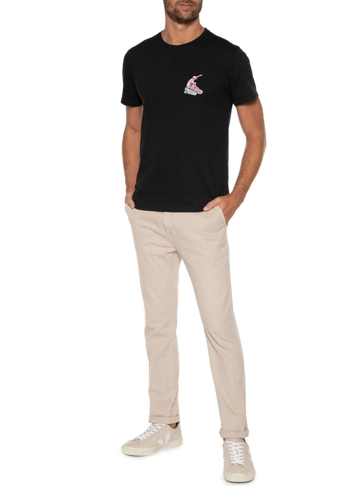 Camiseta Masculina Sk8 Flying Preto Spirito Santo