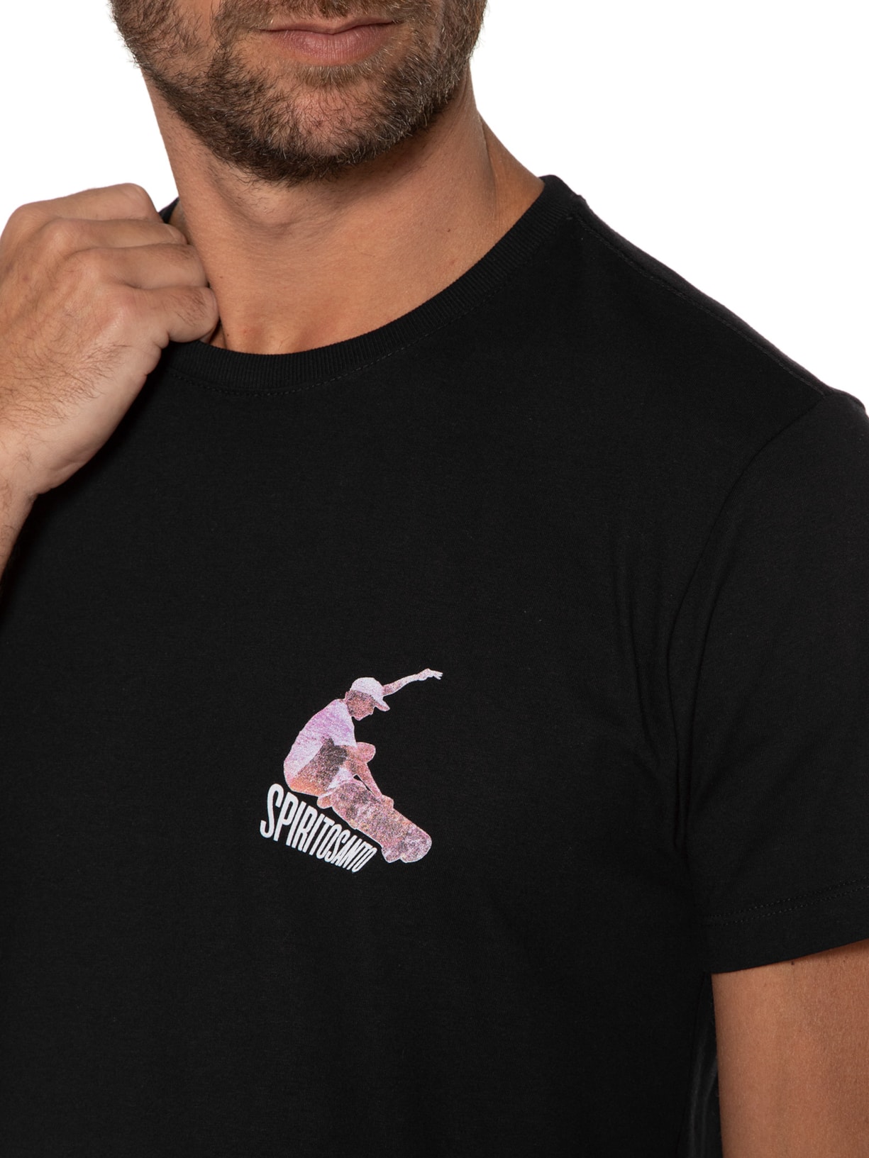 Camiseta Masculina Sk8 Flying Preto Spirito Santo