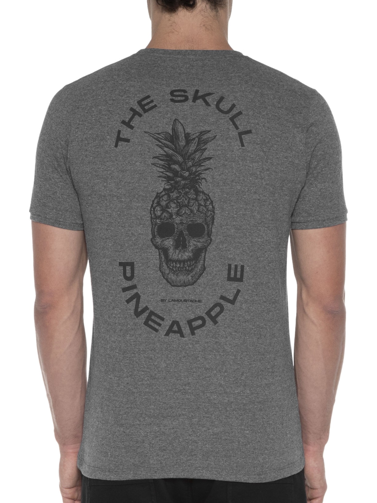 Camiseta Masculina Skull Pineapple Grafite Cinza La Moustache