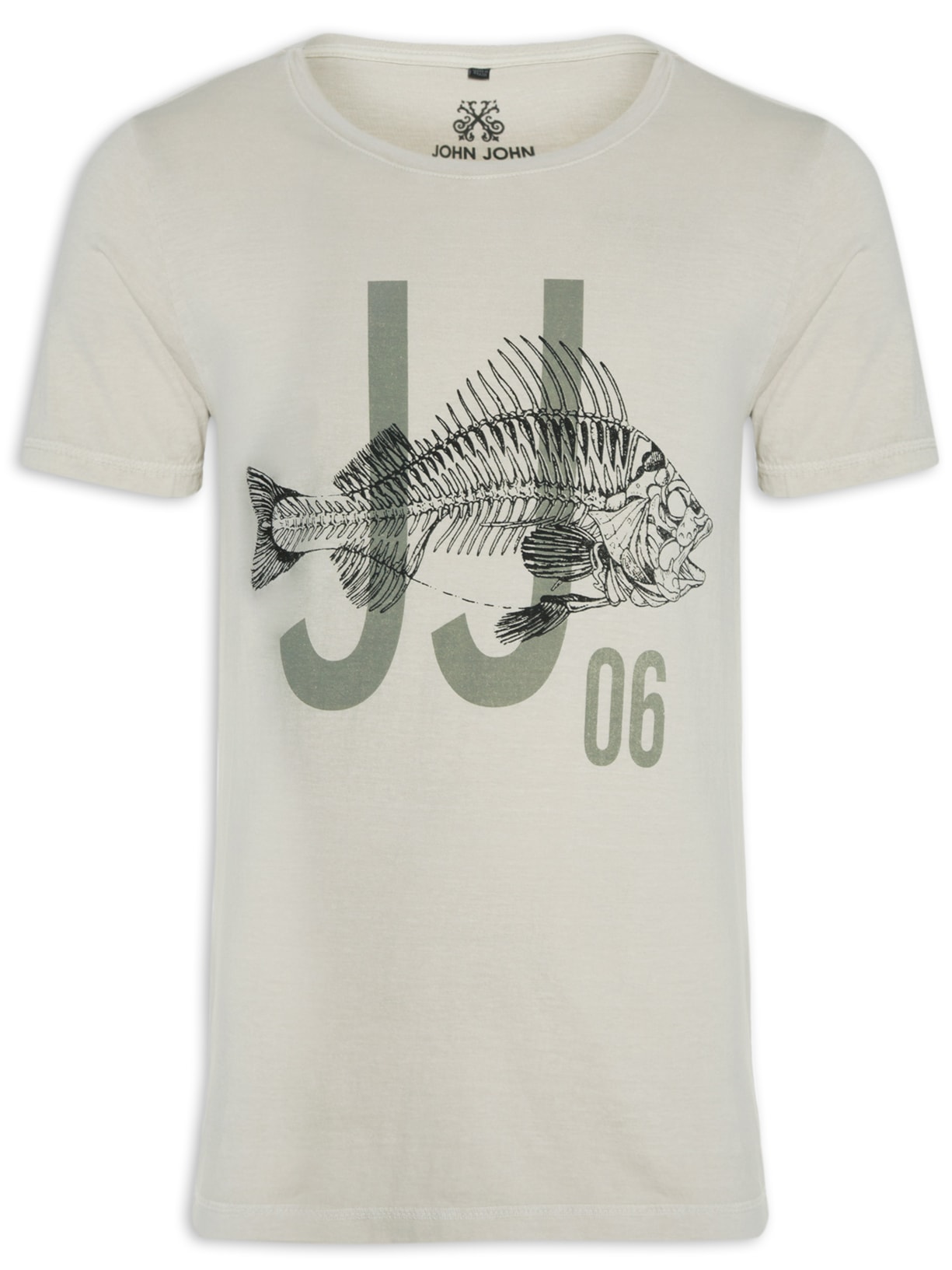 Camiseta Masculina Sl Skeleton Fish - Bege