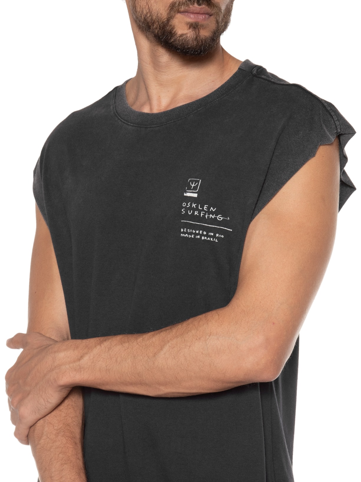 Camiseta Masculina Sleeveless Sk8 Preto Osklen