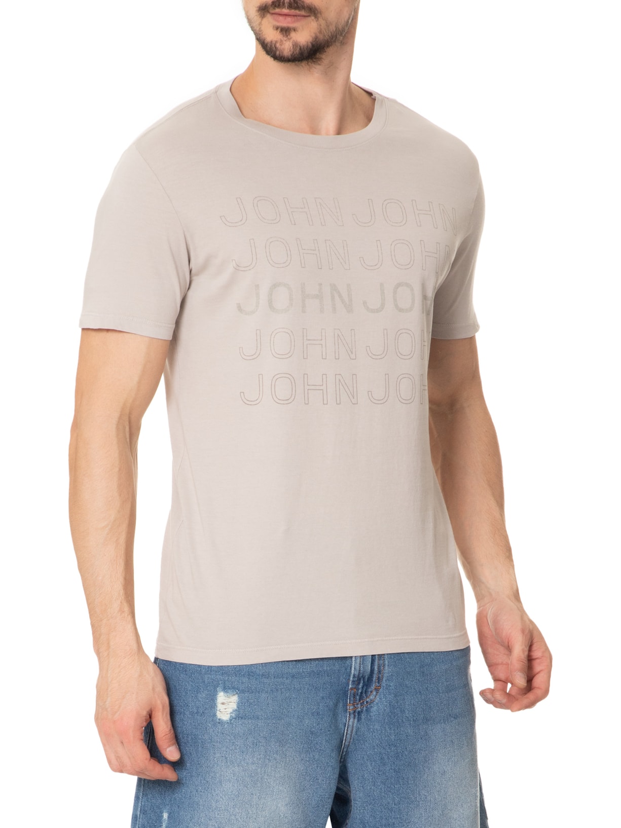 Camiseta Masculina Slim Bege John John