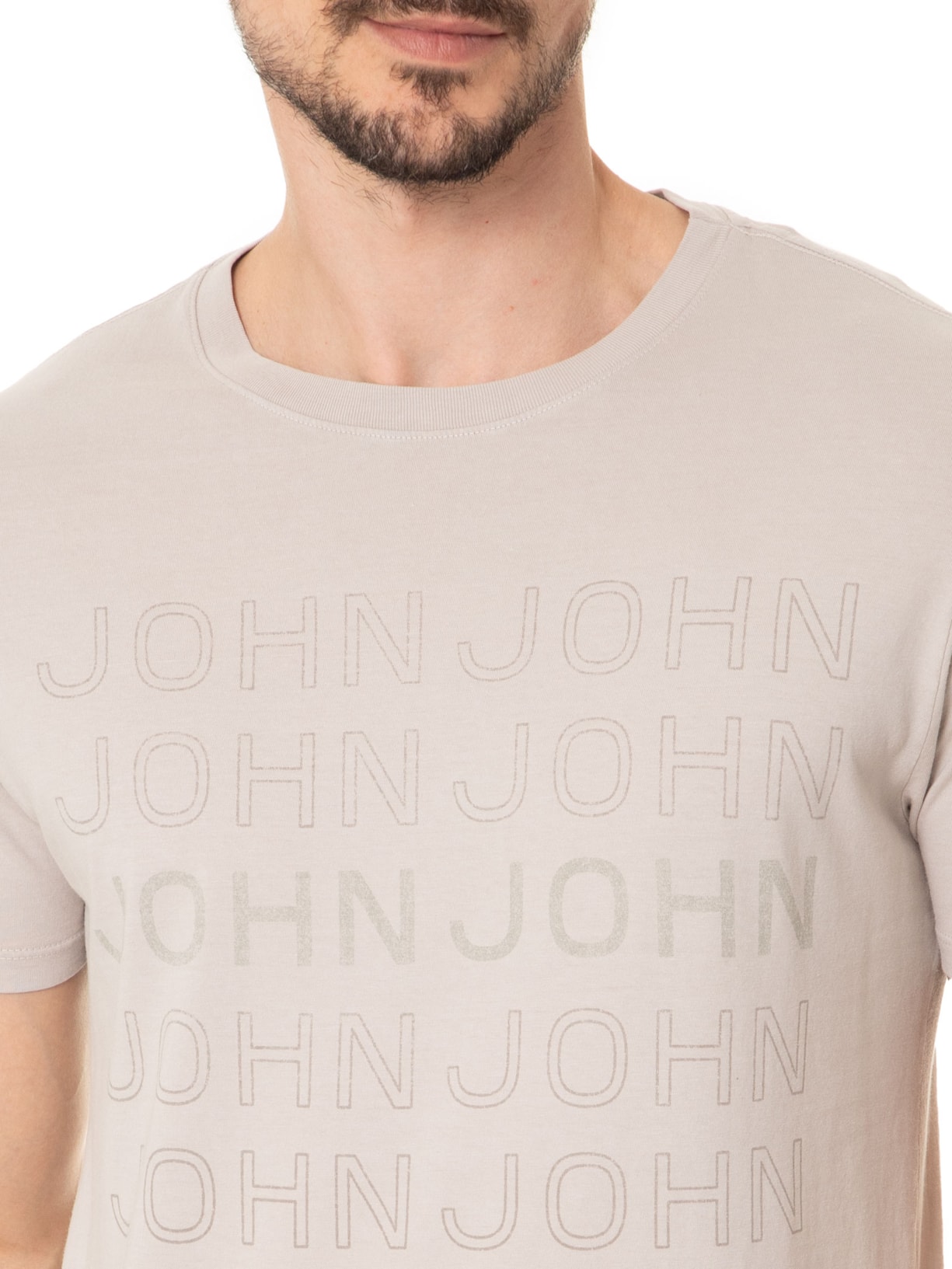 Camiseta Masculina Slim Bege John John