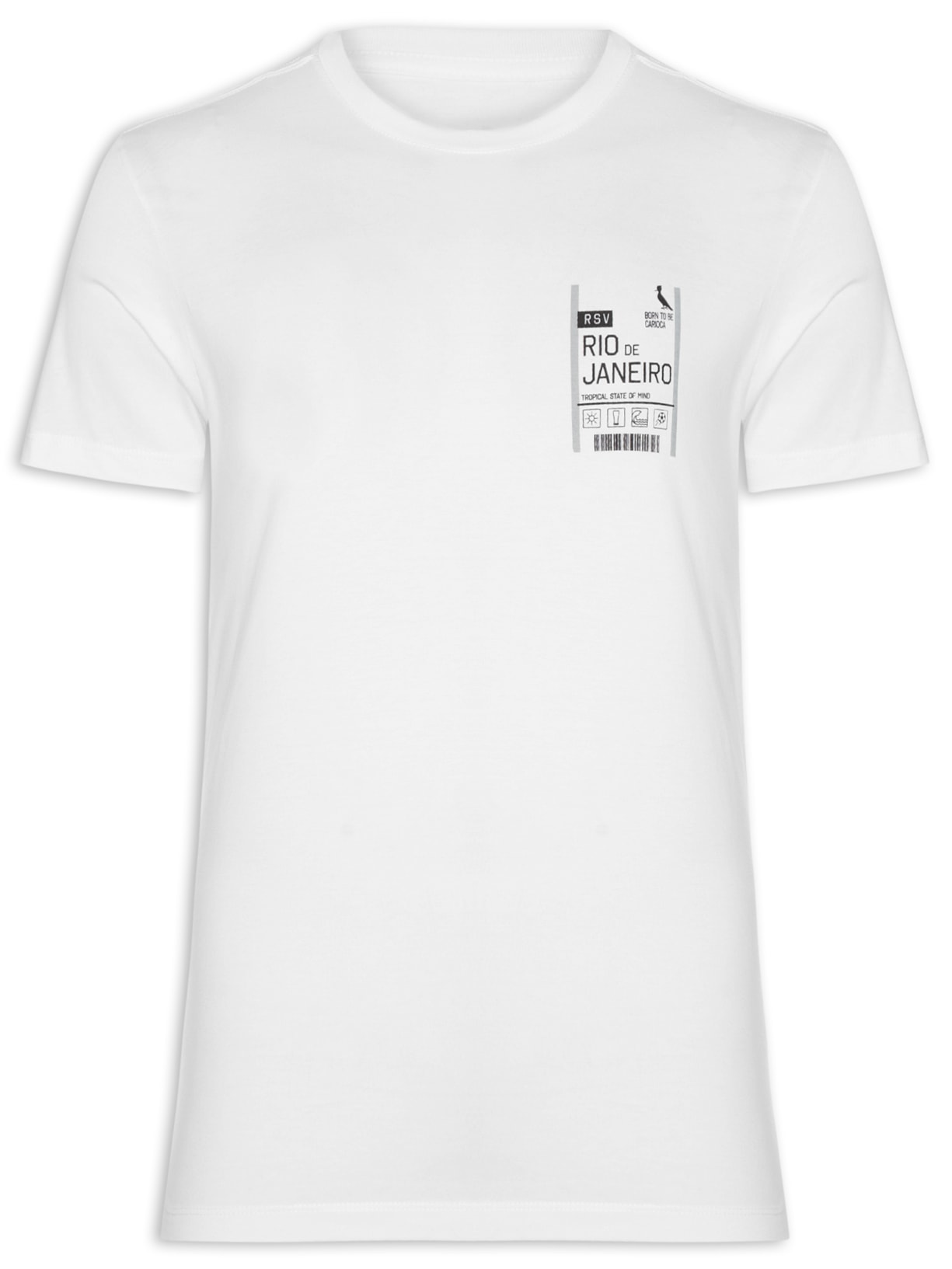 Camiseta Masculina Slim Born To Be Carioca Rj - Branco
