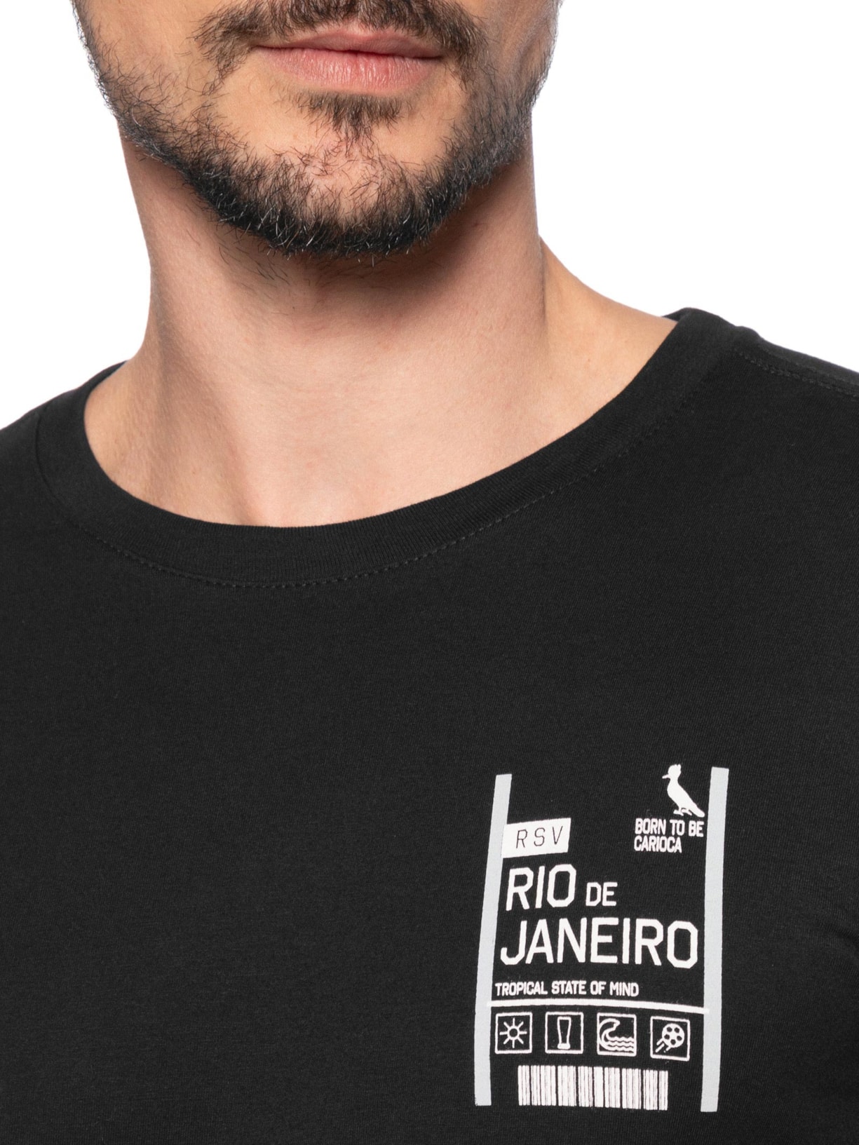 Camiseta Masculina Slim Born To Be Carioca Rj Preto Reserva