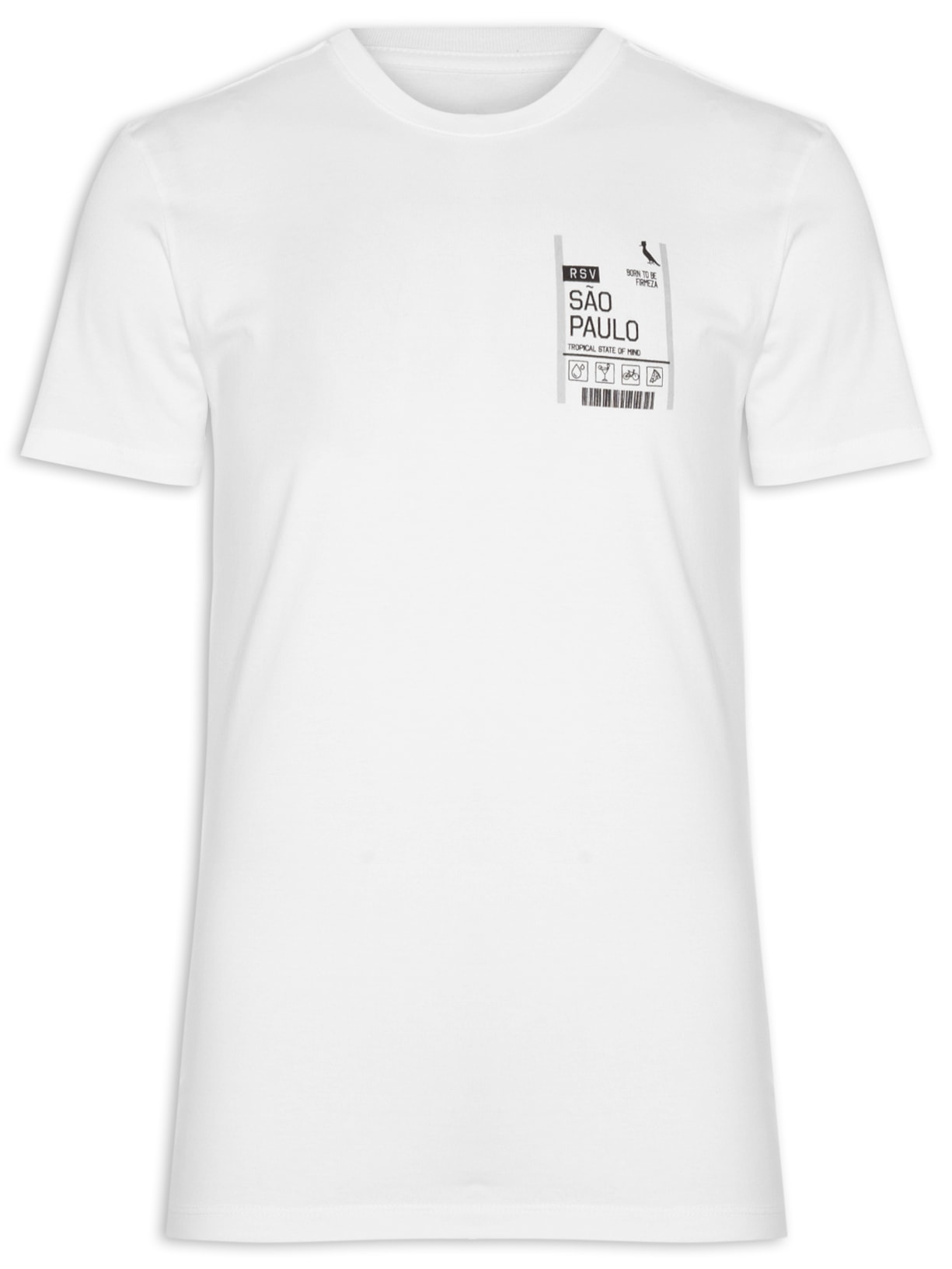 Camiseta Masculina Slim Born To Be Firmeza Sp Branco Reserva