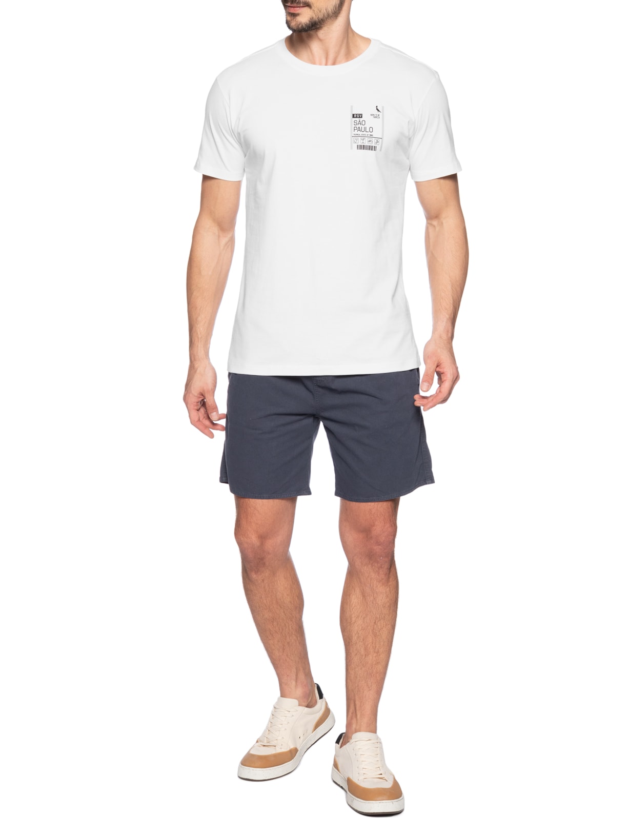 Camiseta Masculina Slim Born To Be Firmeza Sp Branco Reserva