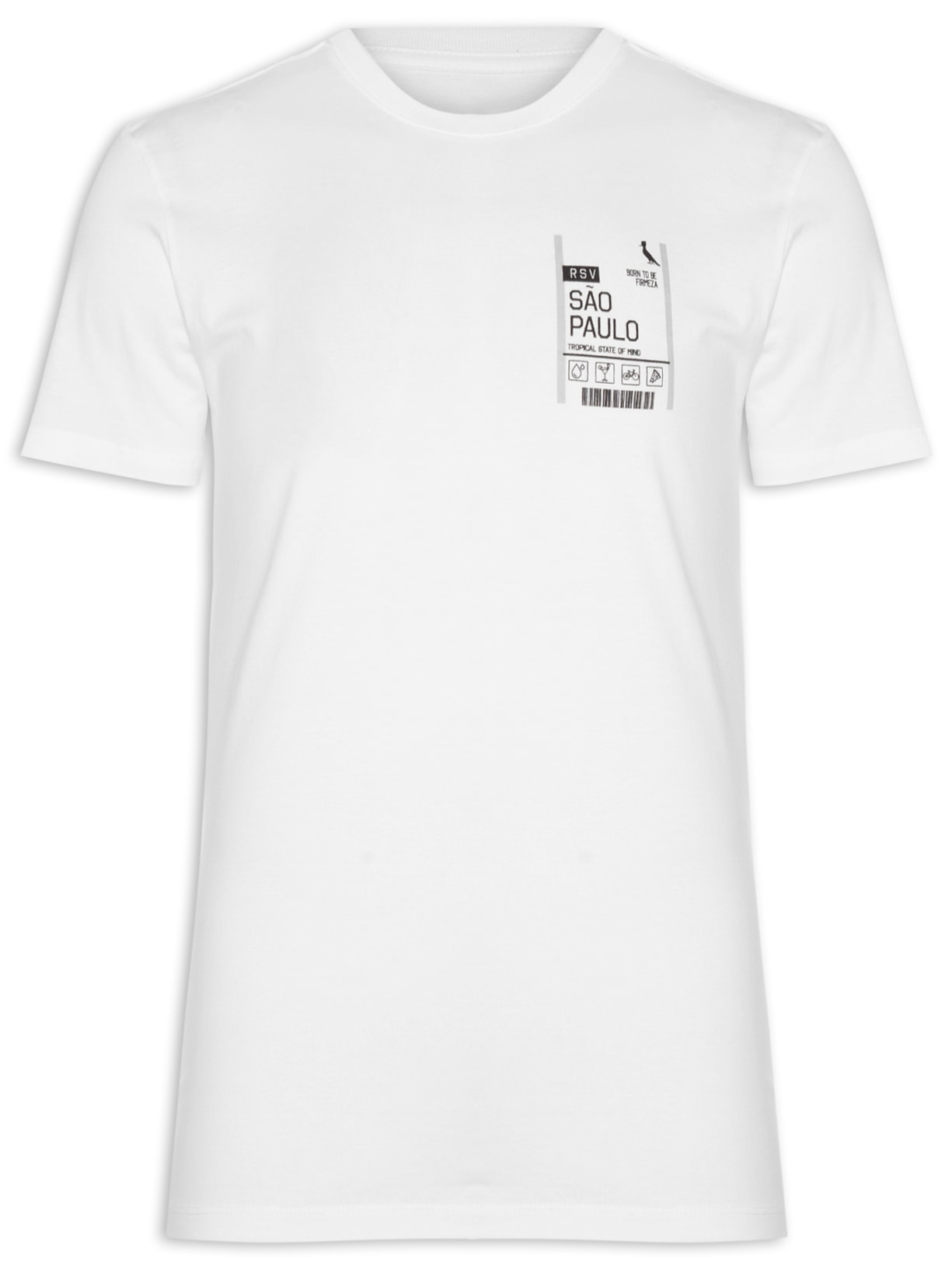 Camiseta Masculina Slim Born To Be Firmeza Sp - Branco