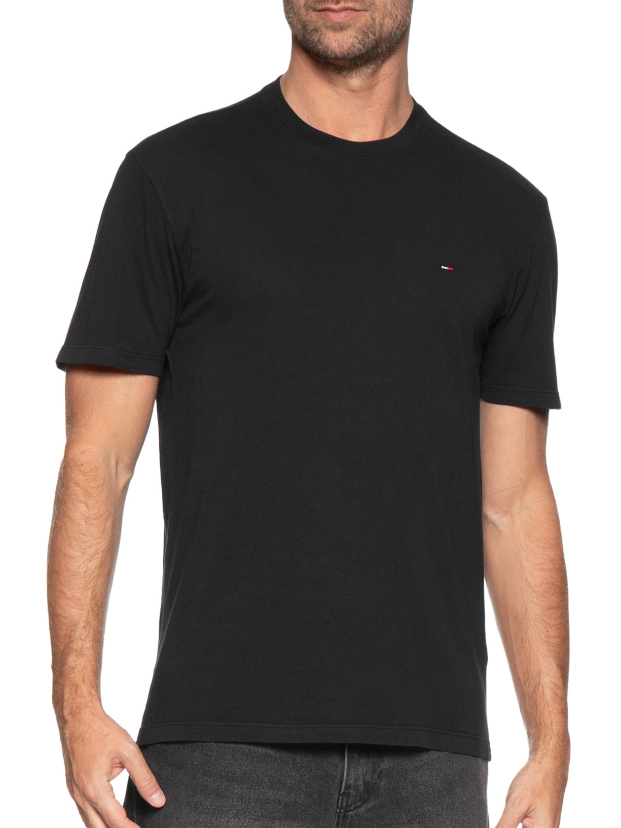 Camiseta Masculina Slim C Neck Tee Preto Tommy Jeans