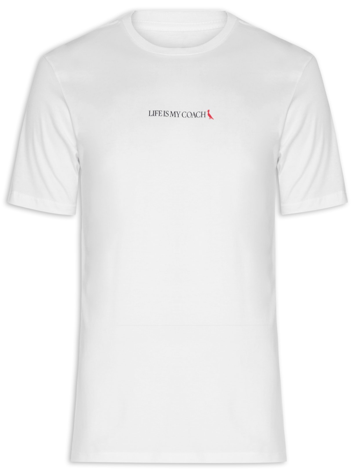 Camiseta Masculina Slim Estampa Life Is My Coach - Branco