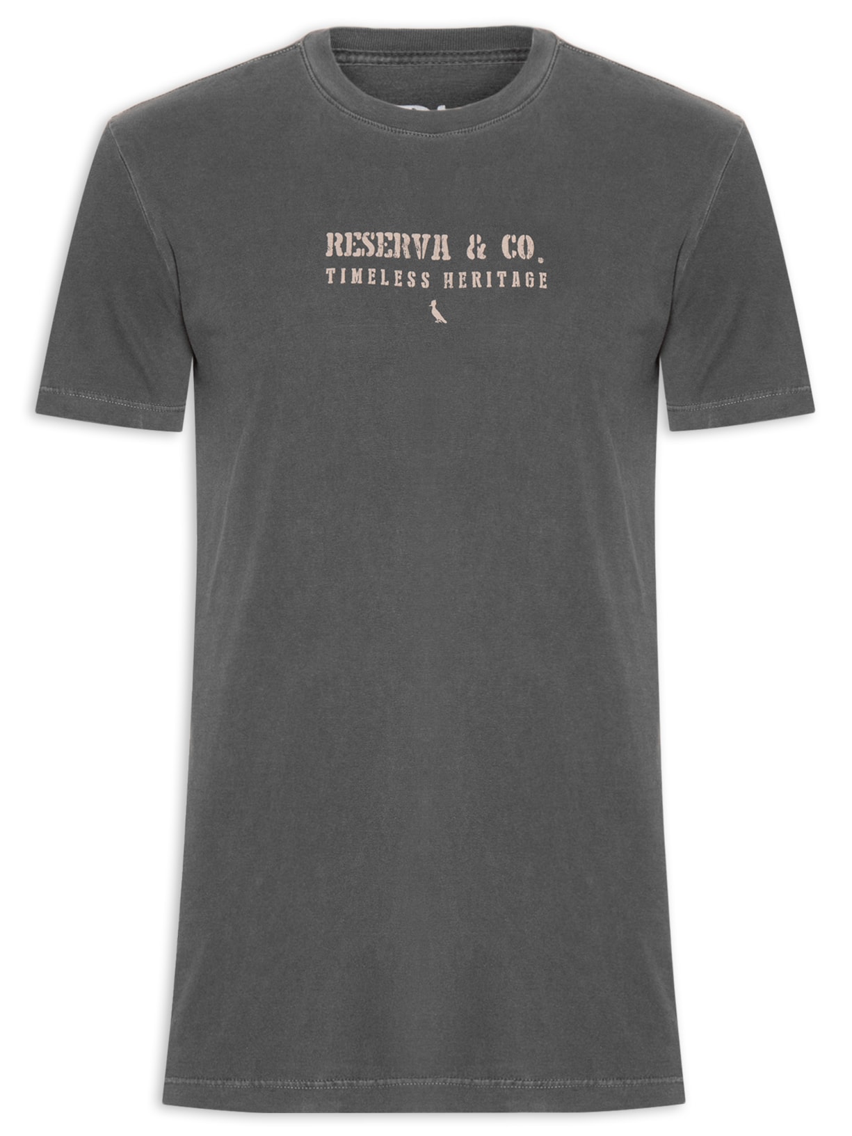 Camiseta Masculina Slim Estampada - Cinza