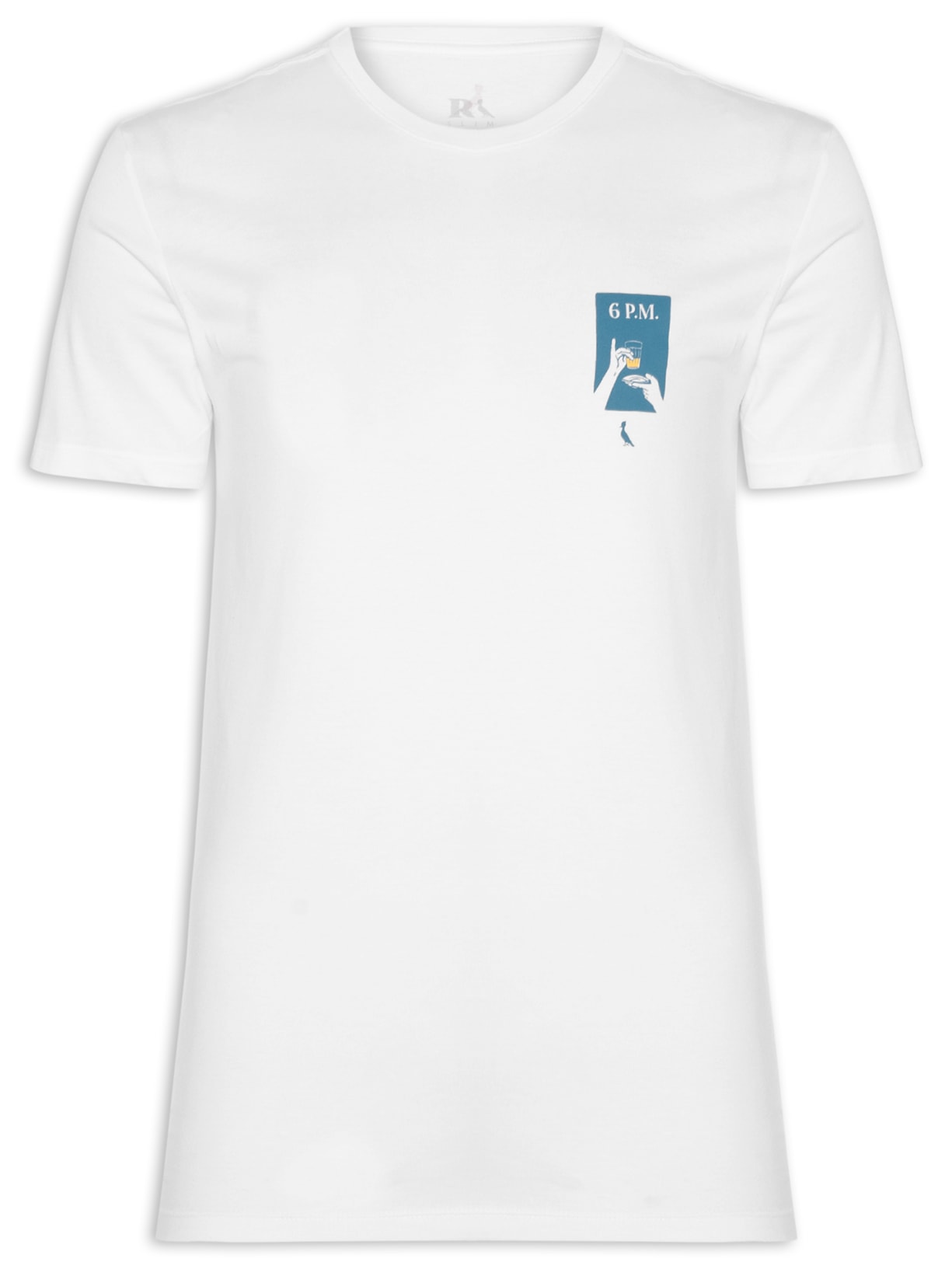 Camiseta Masculina Slim Estampada Copinho 6am - Branco